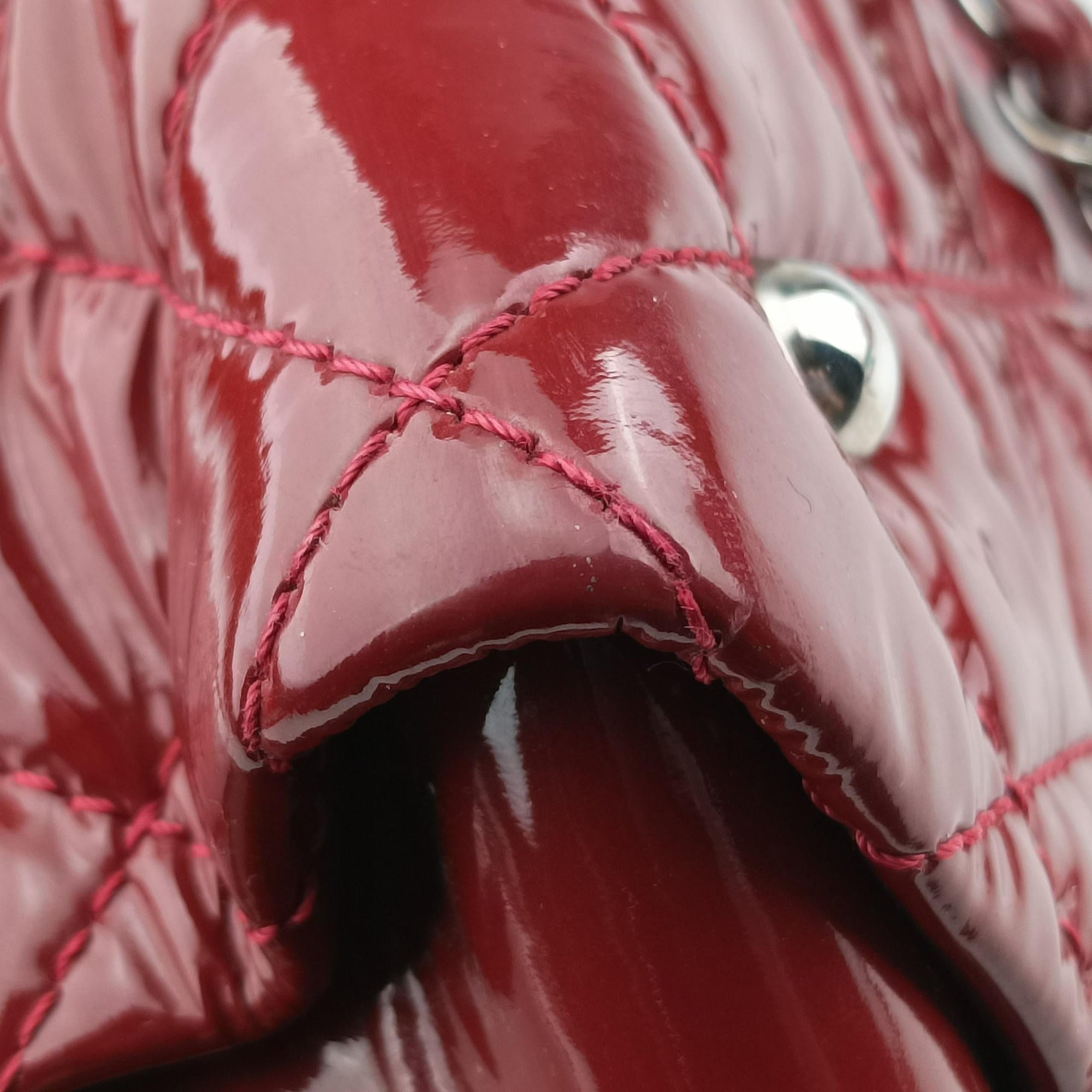 Pre-owned Chanel Matelasse Cocomark GST Red Patent A65734 shoulderbag | stylenewstar