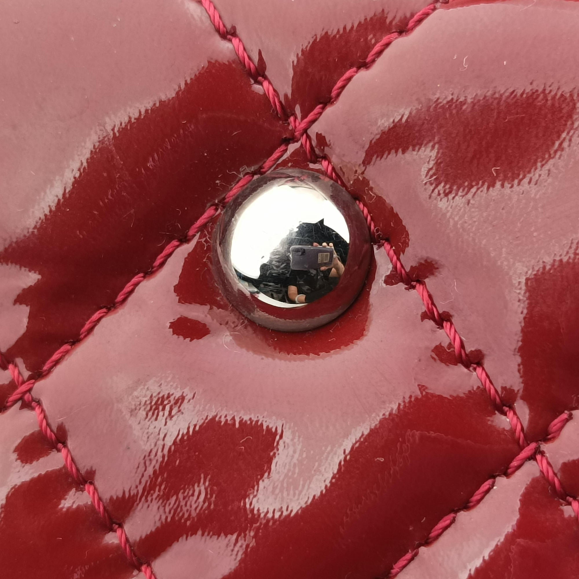 Pre-owned Chanel Matelasse Cocomark GST Red Patent A65734 shoulderbag | stylenewstar