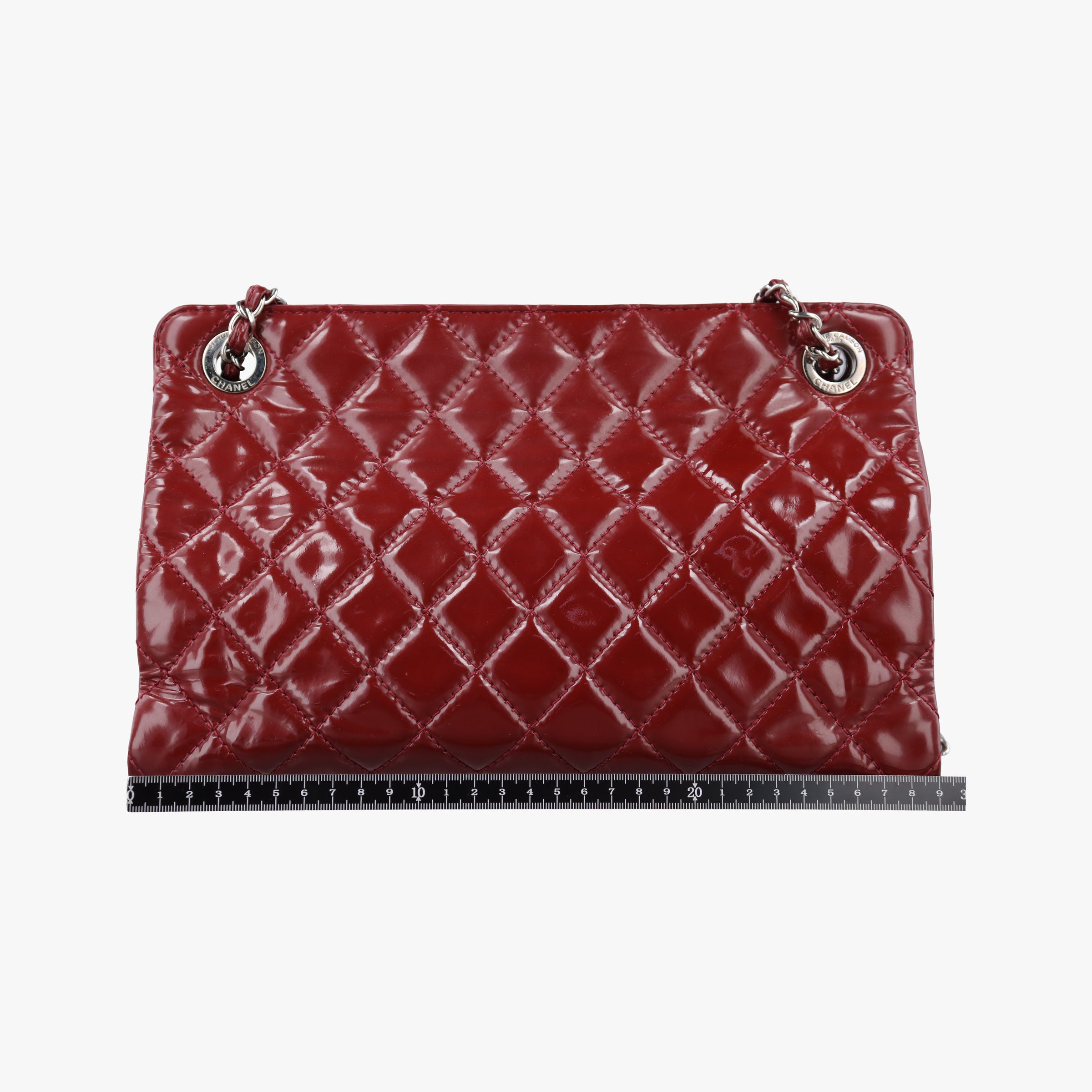 Pre-owned Chanel Matelasse Cocomark GST Red Patent A65734 shoulderbag | stylenewstar