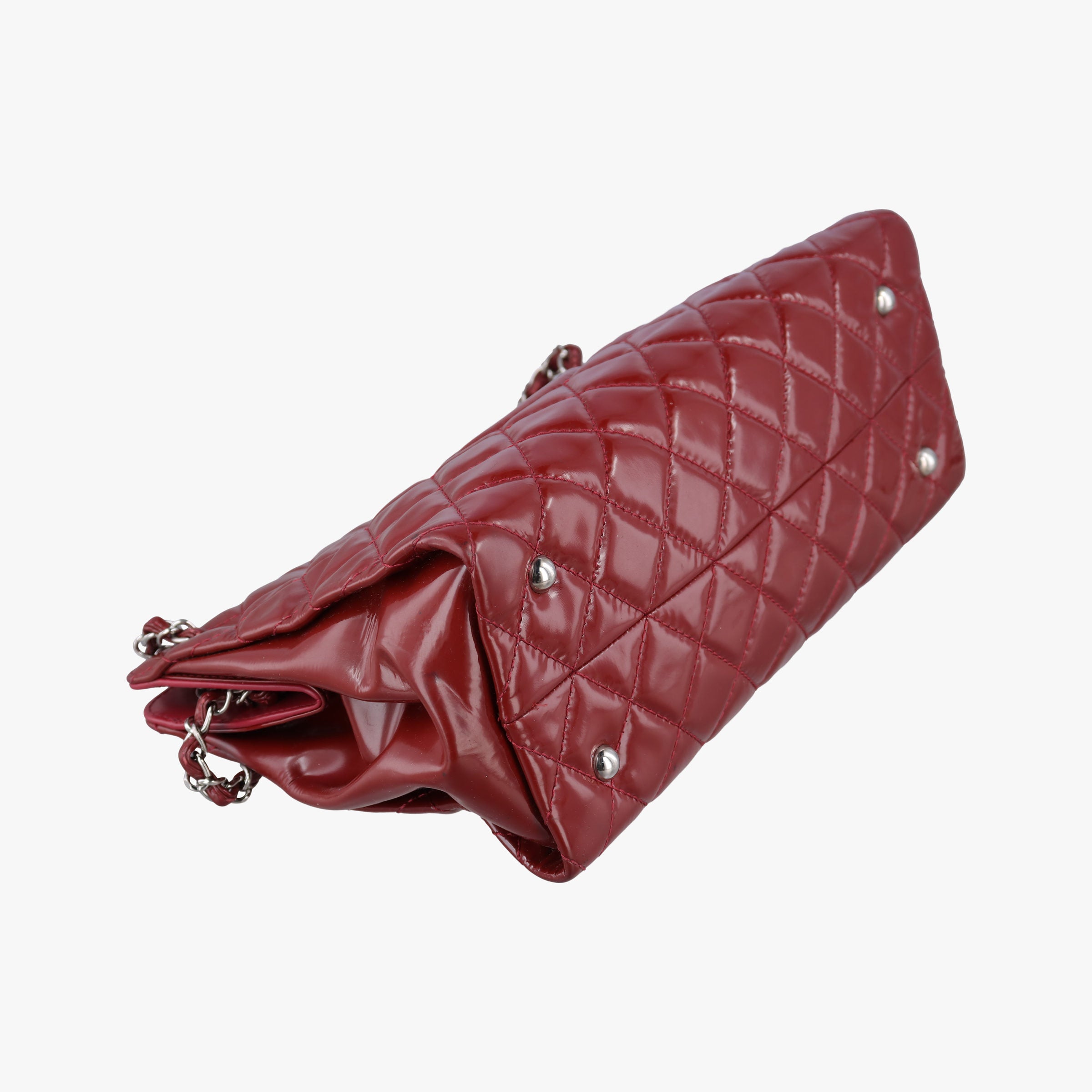 Pre-owned Chanel Matelasse Cocomark GST Red Patent A65734 shoulderbag | stylenewstar