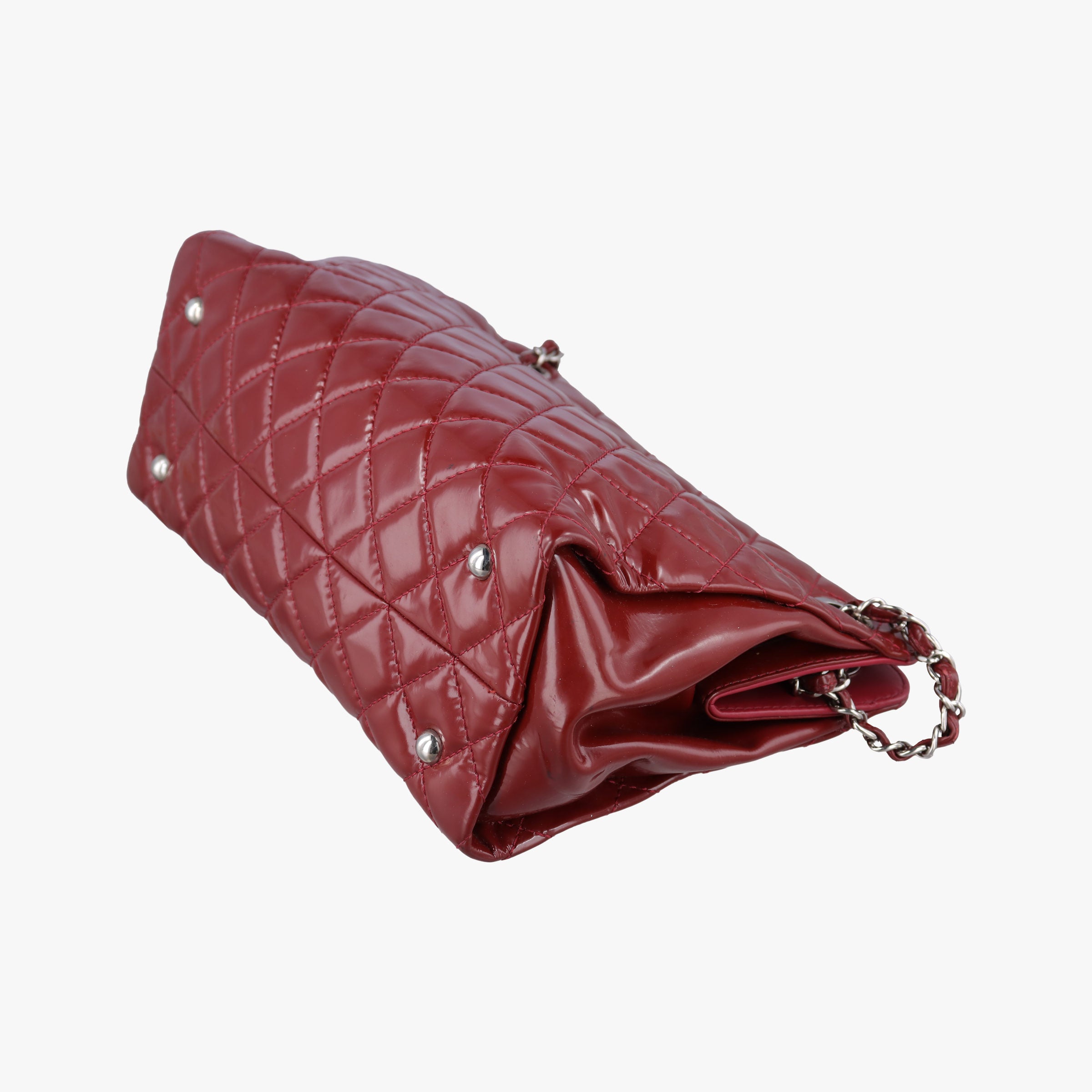 Pre-owned Chanel Matelasse Cocomark GST Red Patent A65734 shoulderbag | stylenewstar
