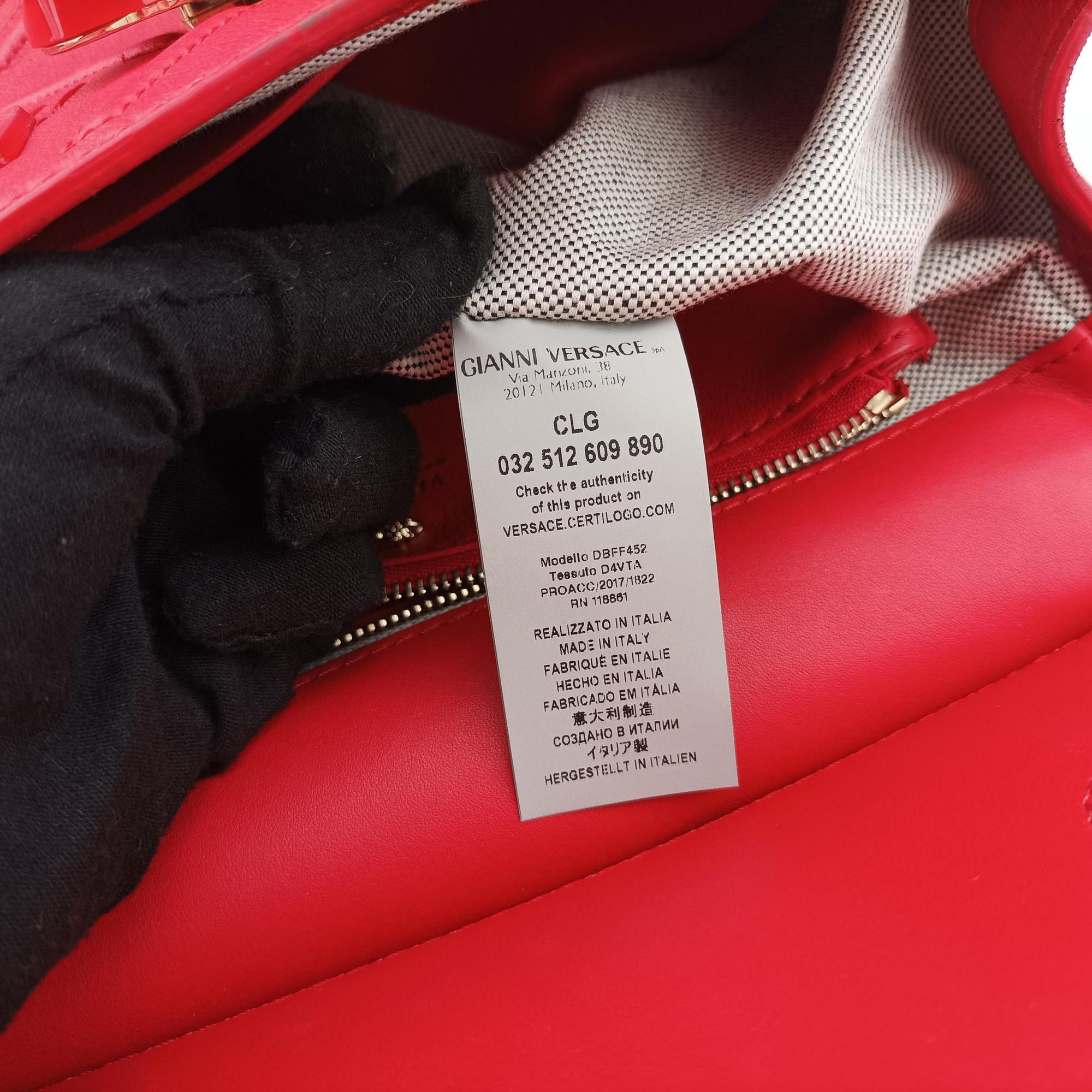 Pre-owned VERSACE Palazzo Empire Red Leather  shoulderbag | stylenewstar