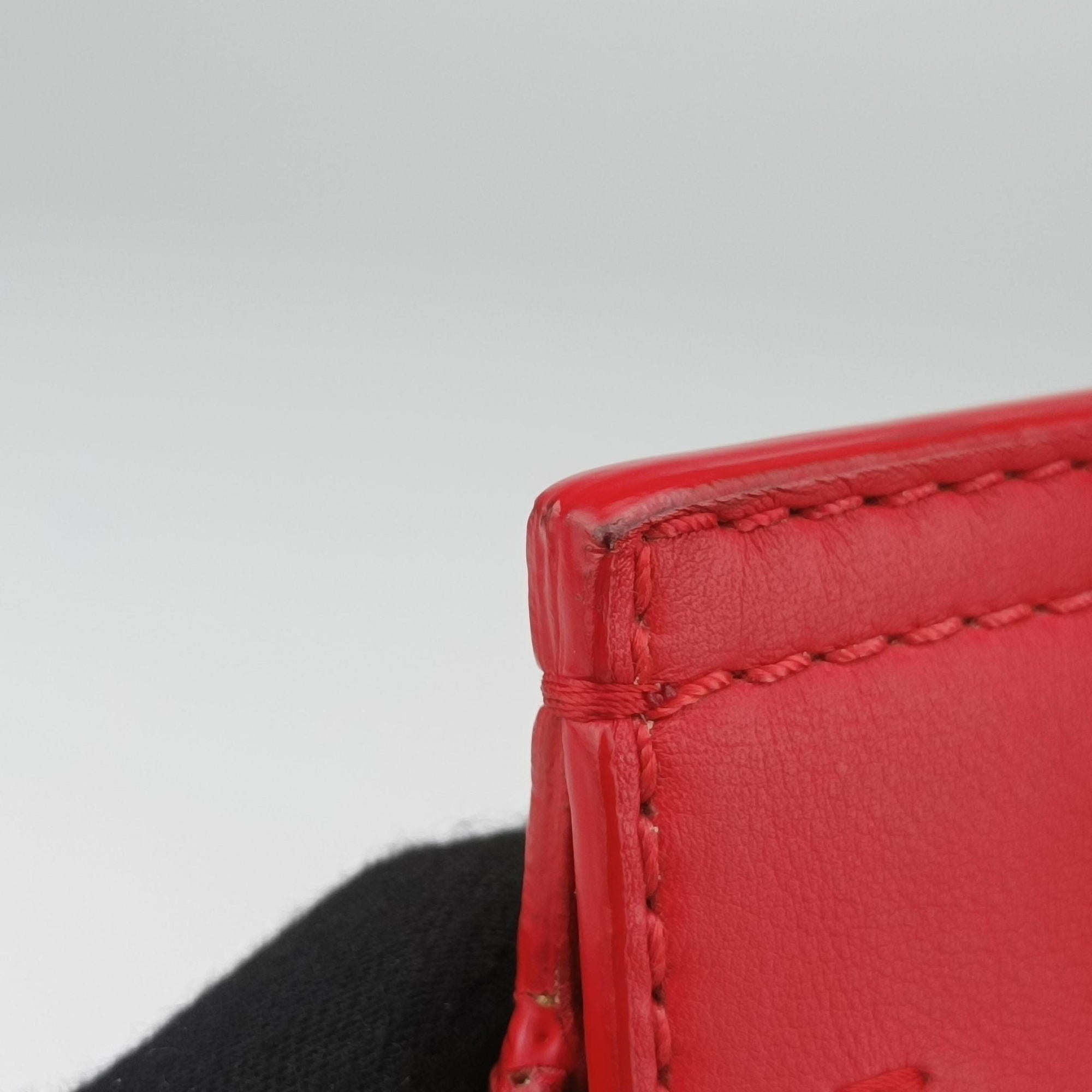 Pre-owned VERSACE Palazzo Empire Red Leather  shoulderbag | stylenewstar