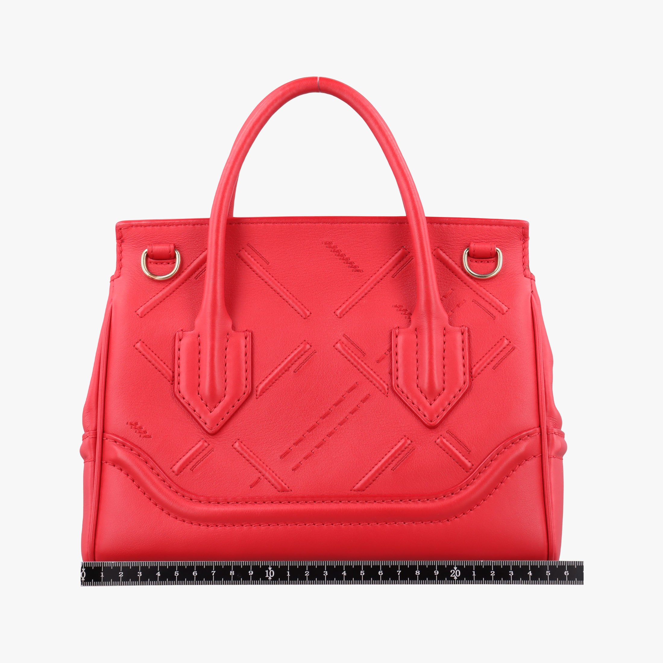 Pre-owned VERSACE Palazzo Empire Red Leather  shoulderbag | stylenewstar