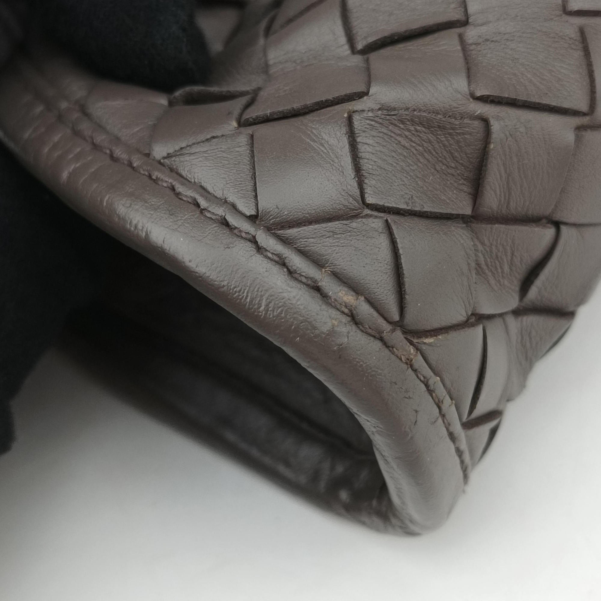 Pre-owned Bottega Veneta Intrecciato Brown lambskin  handbag | stylenewstar