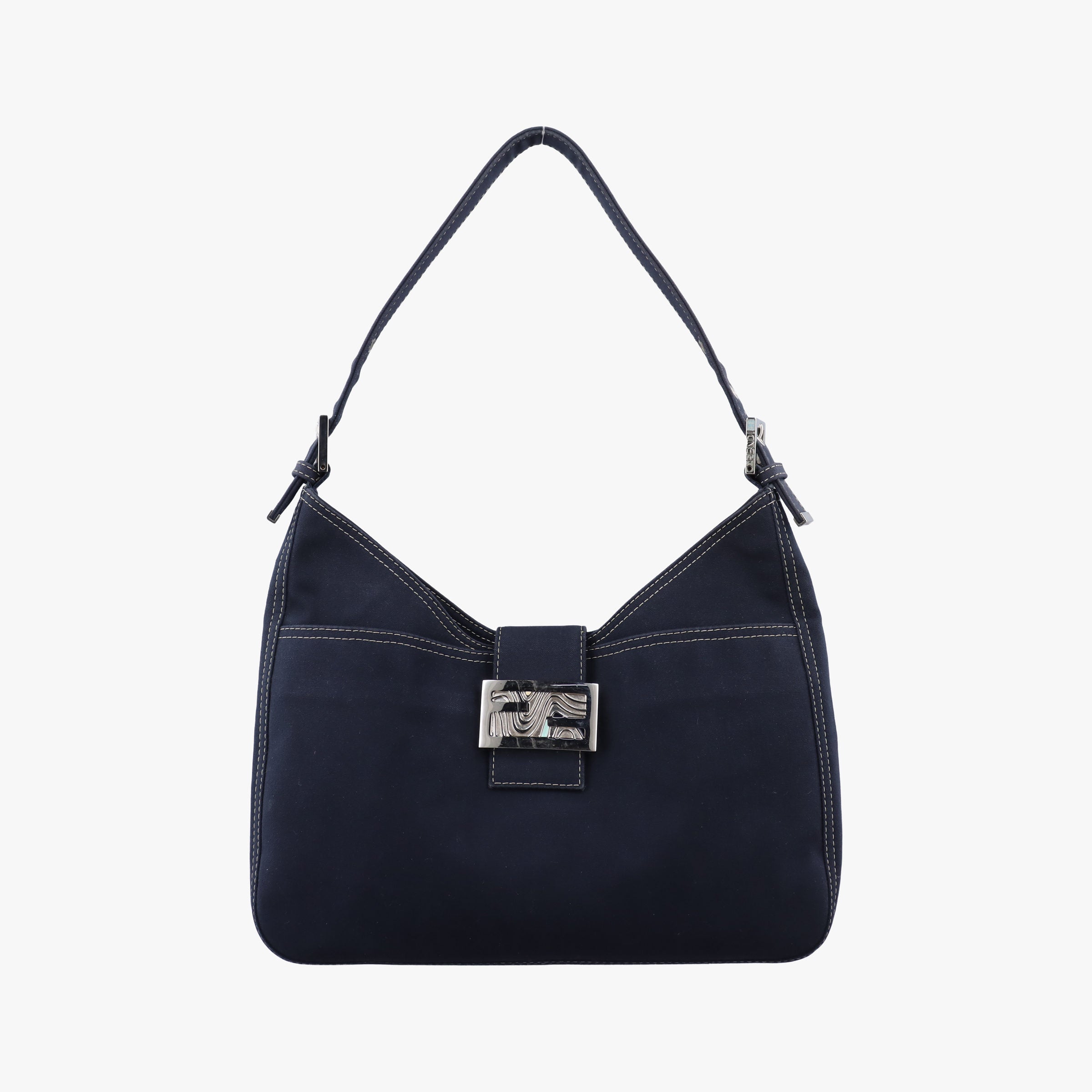 Secondhand Fendi Mamma Bucket Navy Denim 22112 shoulderbag | stylenewstar