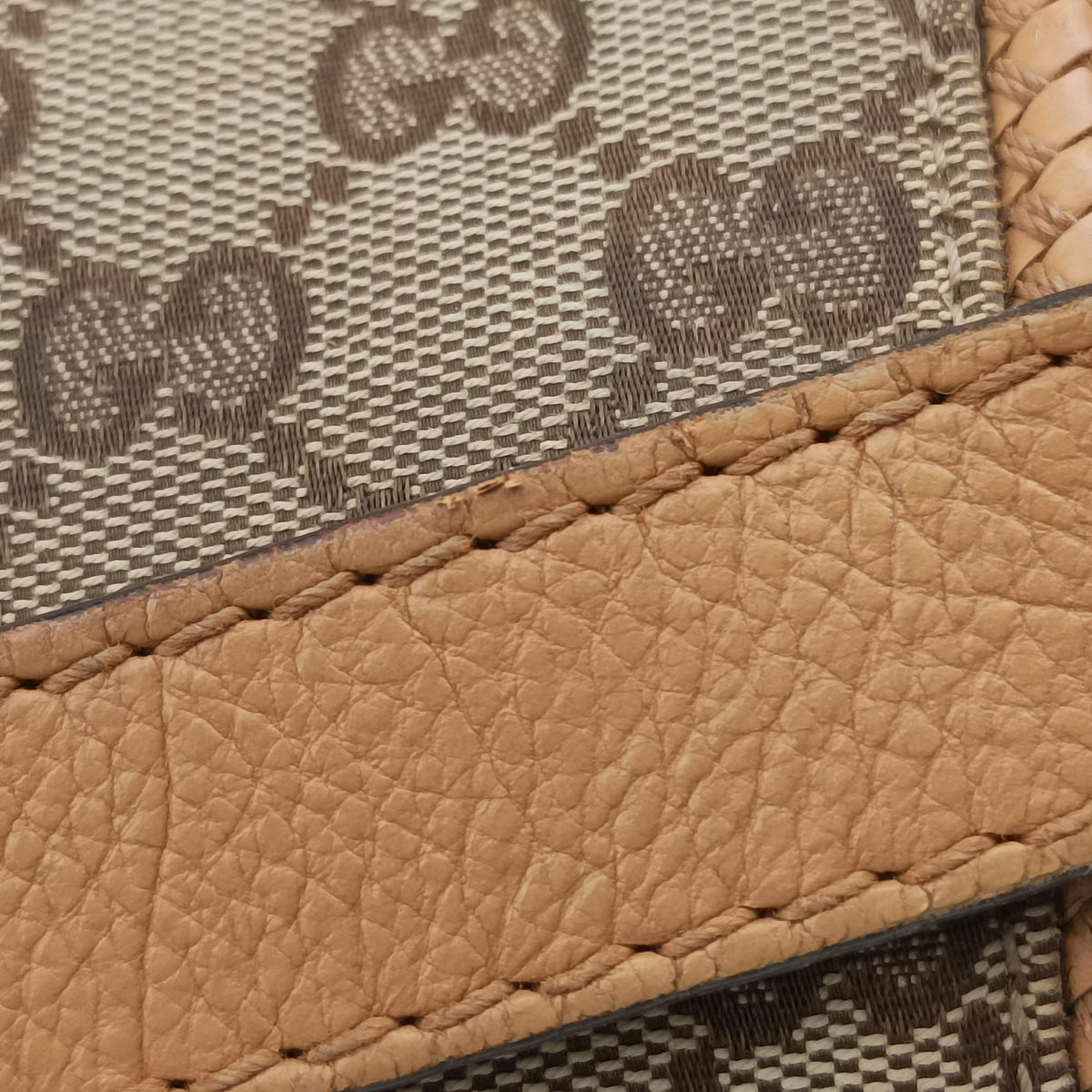 Pre-owned Gucci Marrakech Messenger Brown canvasxLeather 257024 shoulderbag | stylenewstar