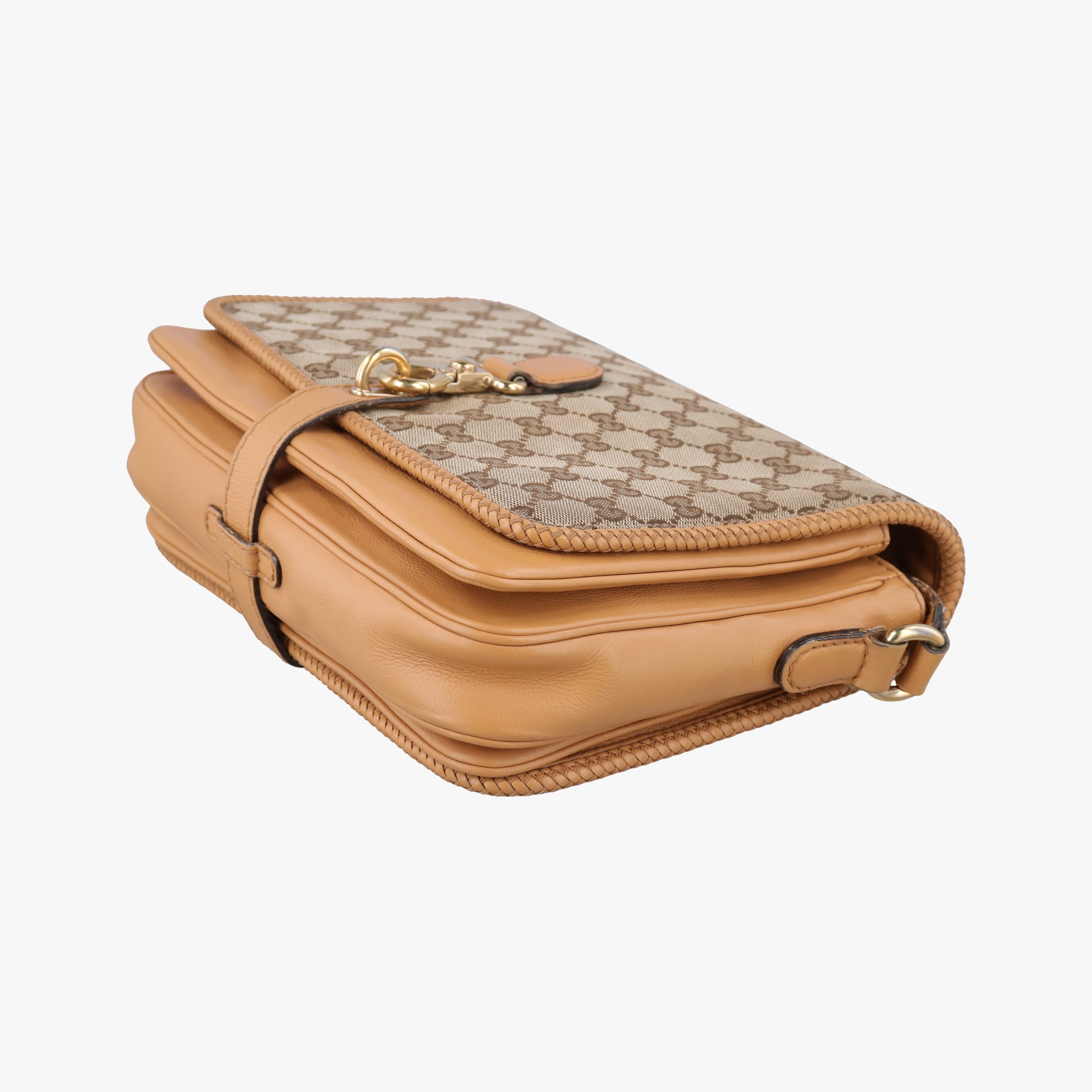 Pre-owned Gucci Marrakech Messenger Brown canvasxLeather 257024 shoulderbag | stylenewstar
