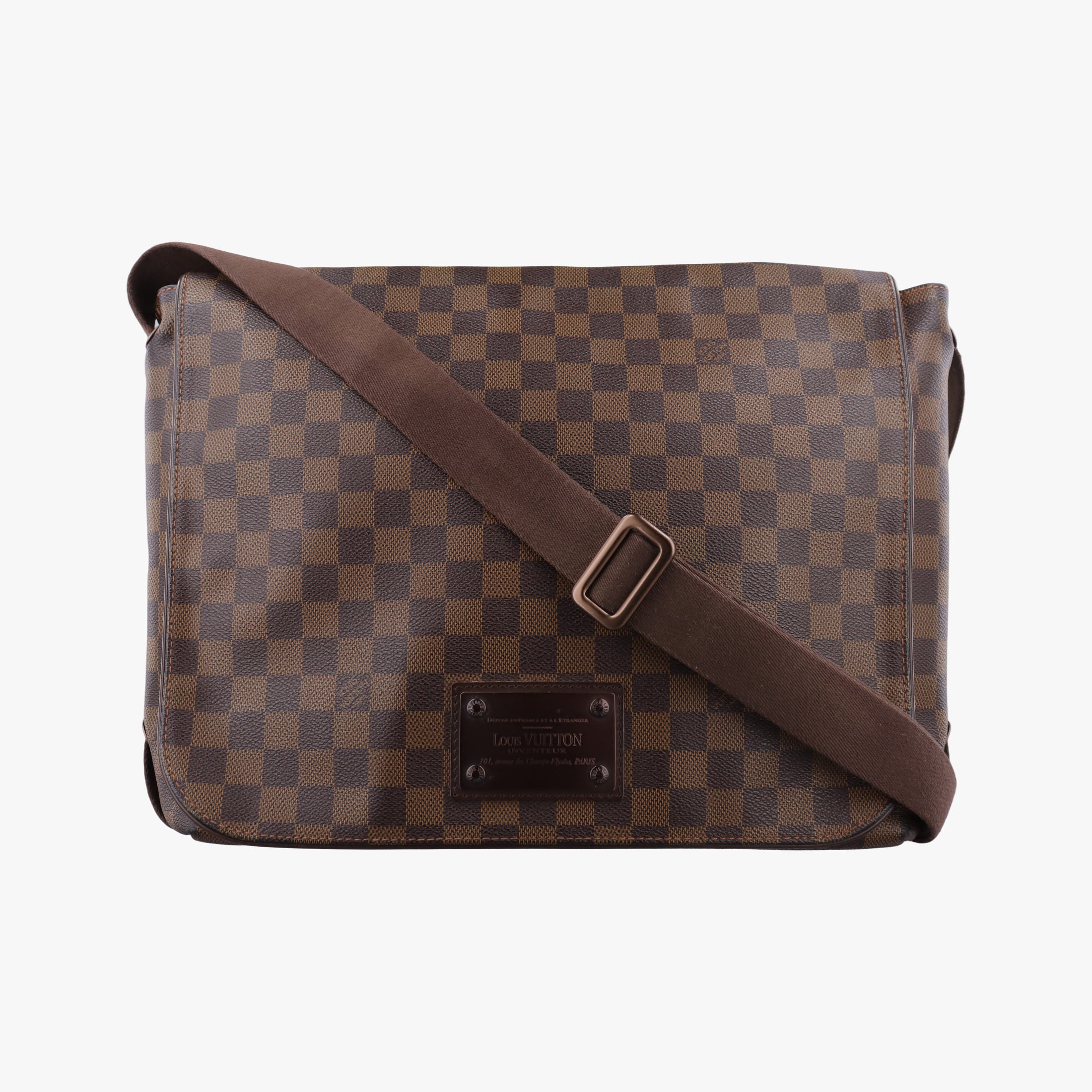 Pre-owned Louis Vuitton BROOKLYN MM EBENE Damier Canvas N51211 crossbodybag | stylenewstar