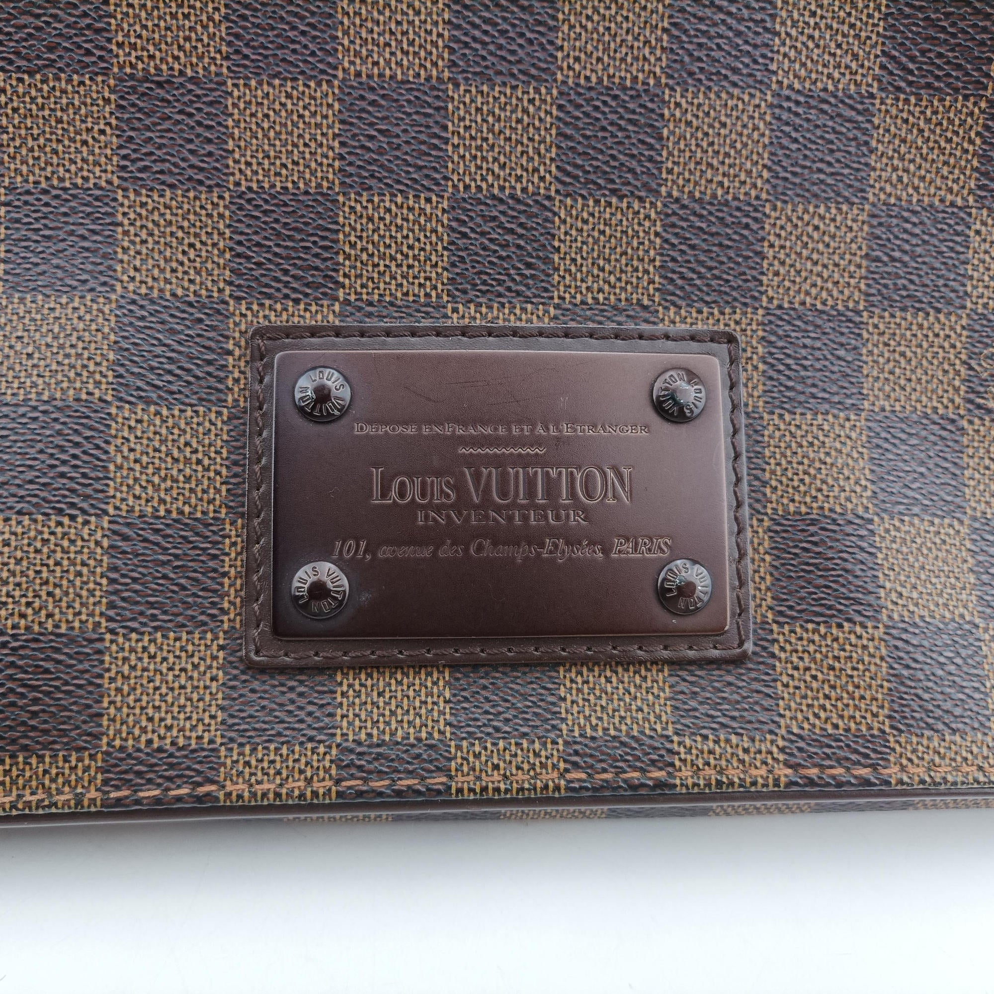 Pre-owned Louis Vuitton BROOKLYN MM EBENE Damier Canvas N51211 crossbodybag | stylenewstar