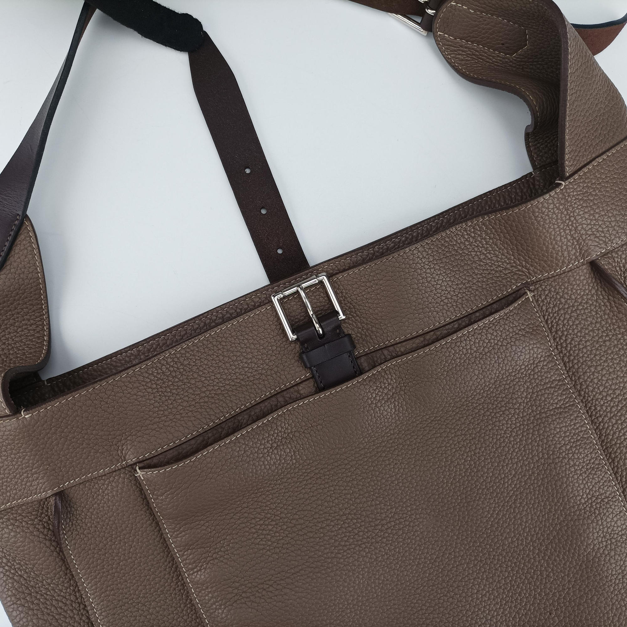Vintage Hermes MarwariGM Etoupe Taurillon Clemence  shoulderbag | stylenewstar