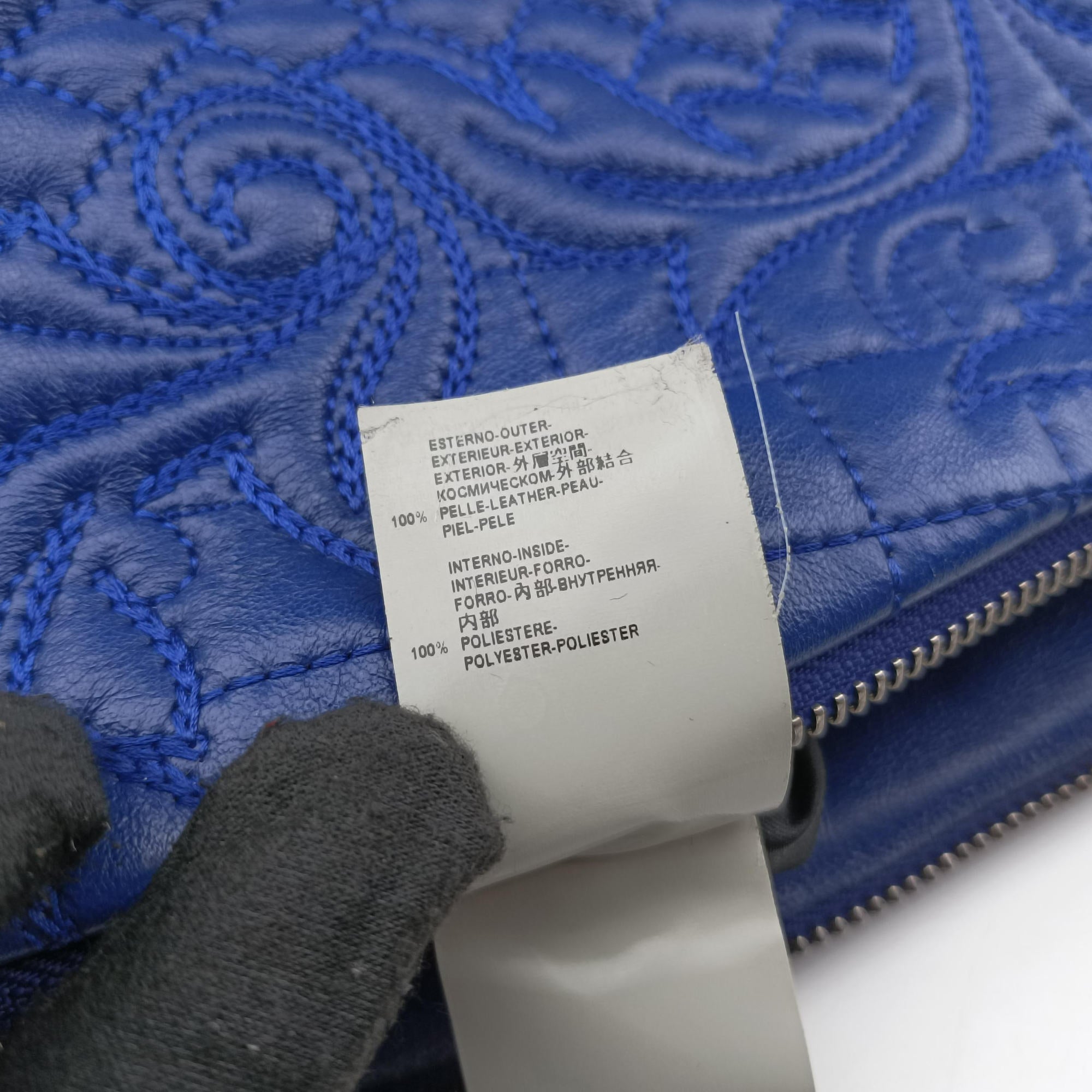 Pre-owned VERSACE Vanitas Blue Leather  shoulderbag | stylenewstar