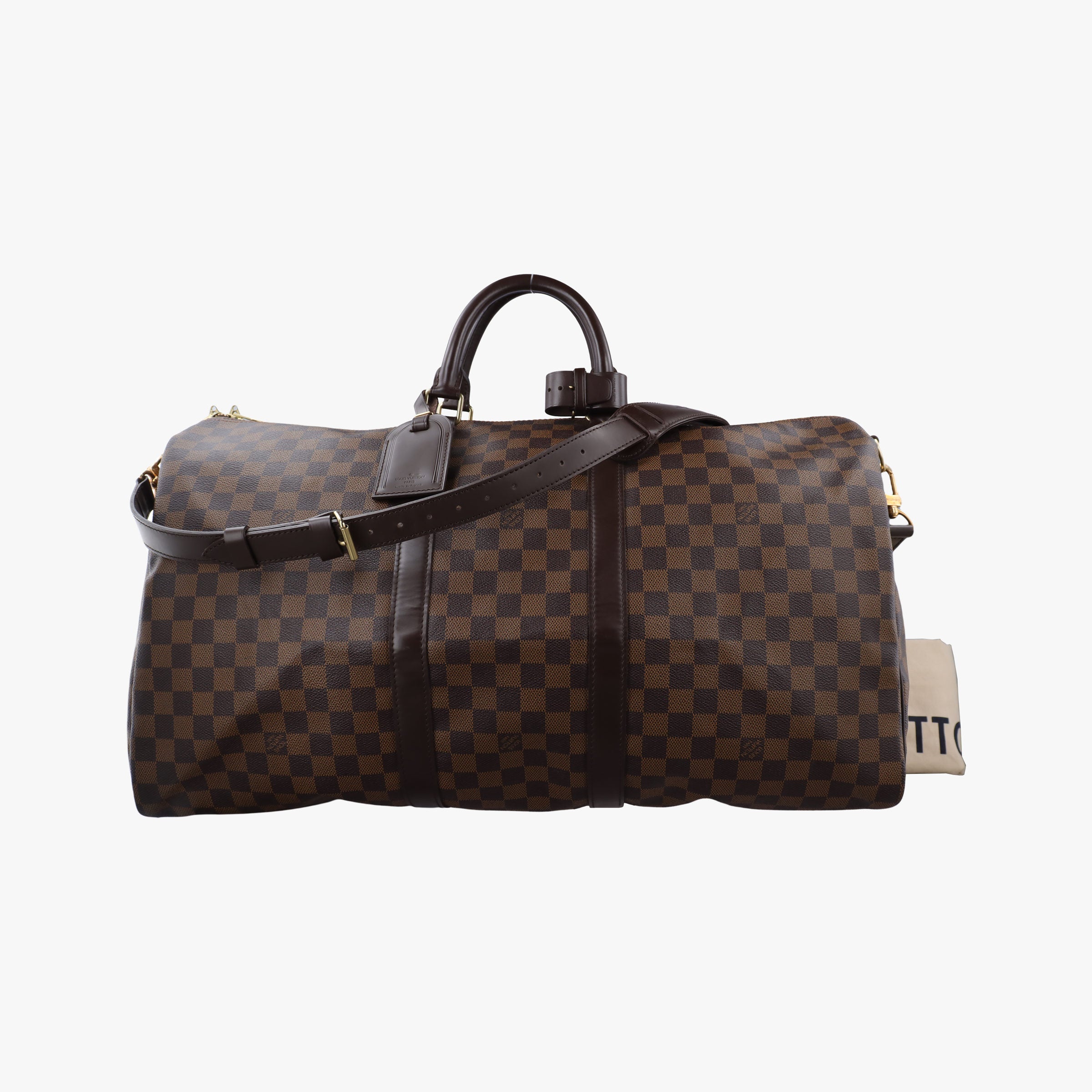 Pre-owned Louis Vuitton Keepall Bandouliere 55 EBENE Monogram Canvas N41414 shoulderbag | stylenewstar