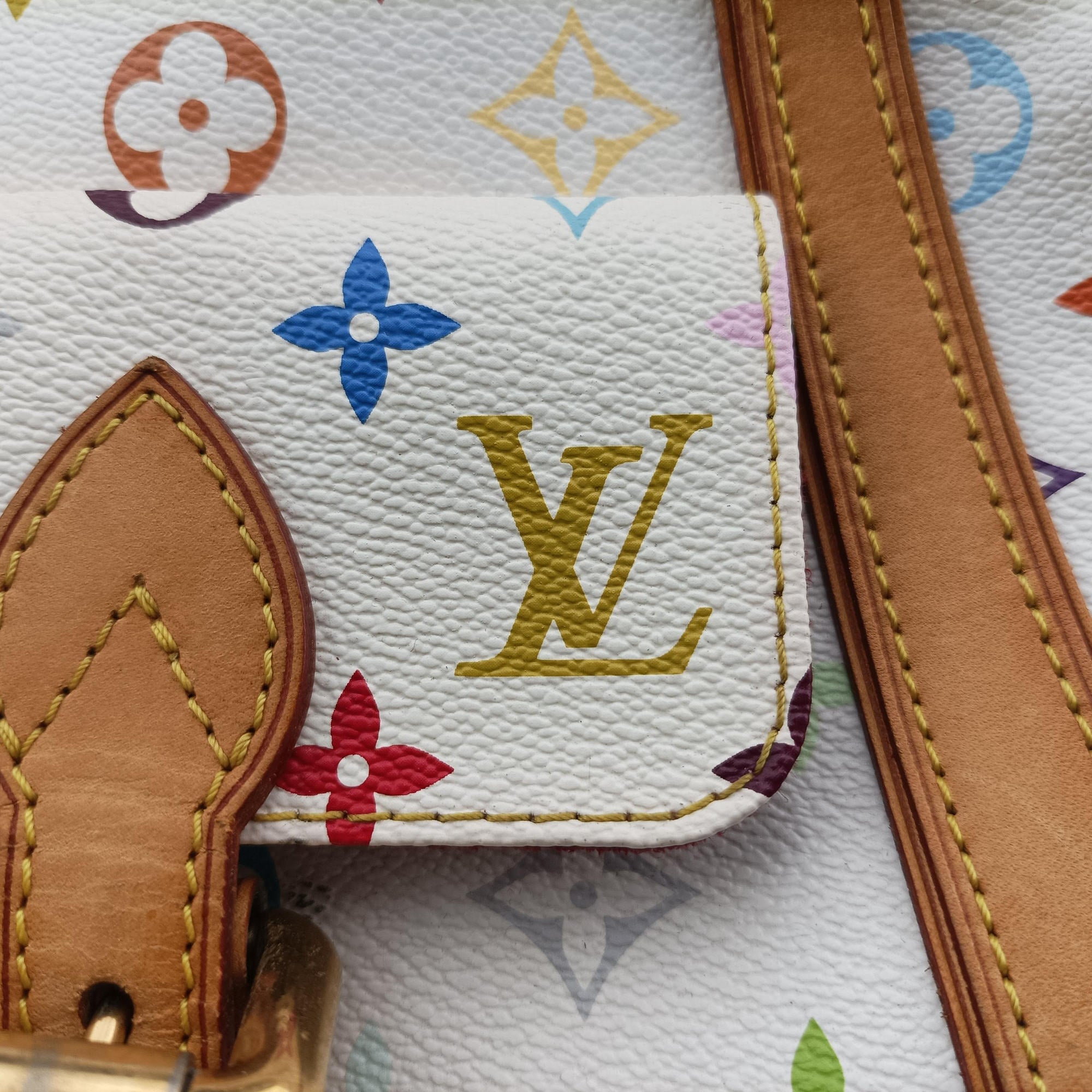 Secondhand Louis Vuitton PRISCILLA white Monogram Multicolor M40096 handbag | stylenewstar