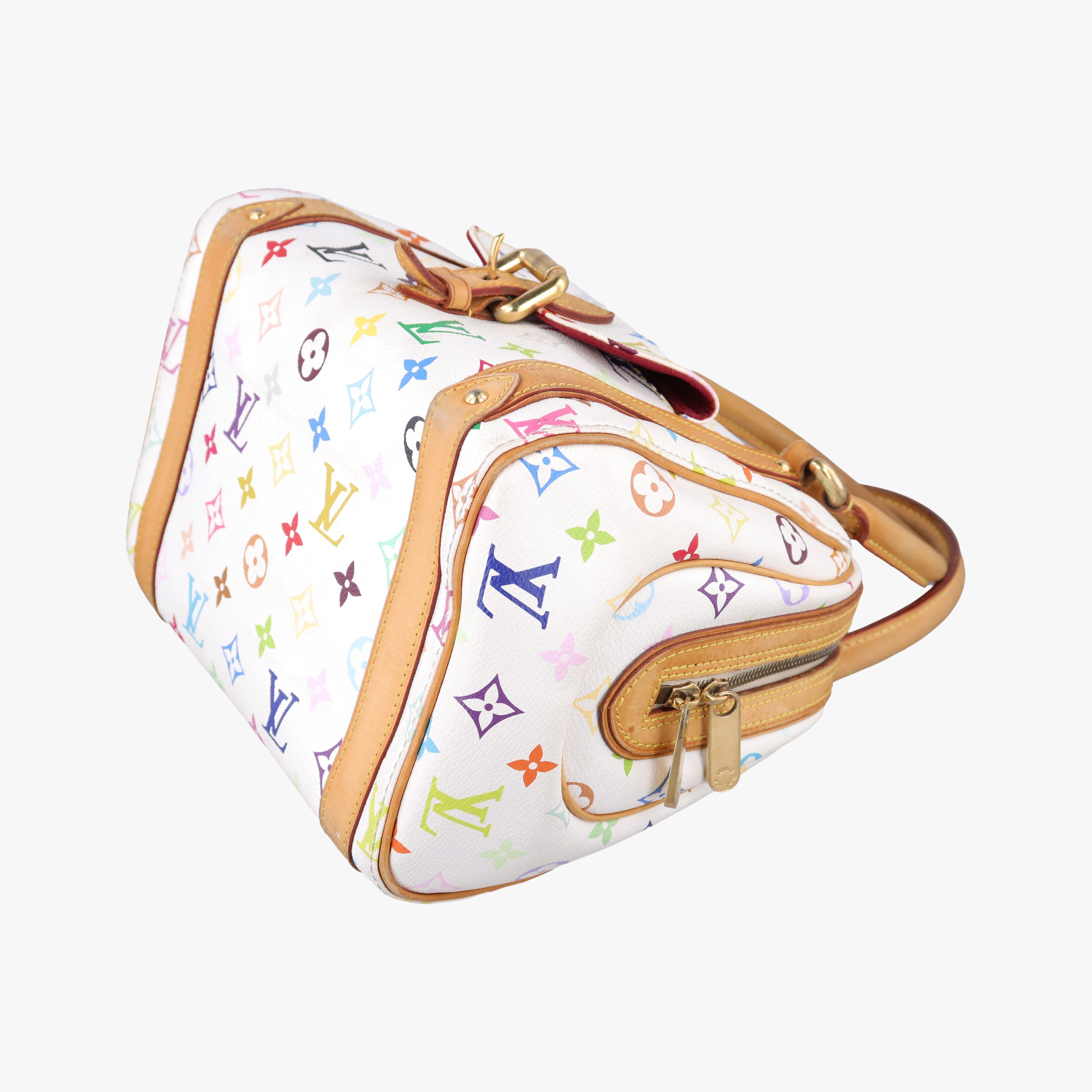 Secondhand Louis Vuitton PRISCILLA white Monogram Multicolor M40096 handbag | stylenewstar