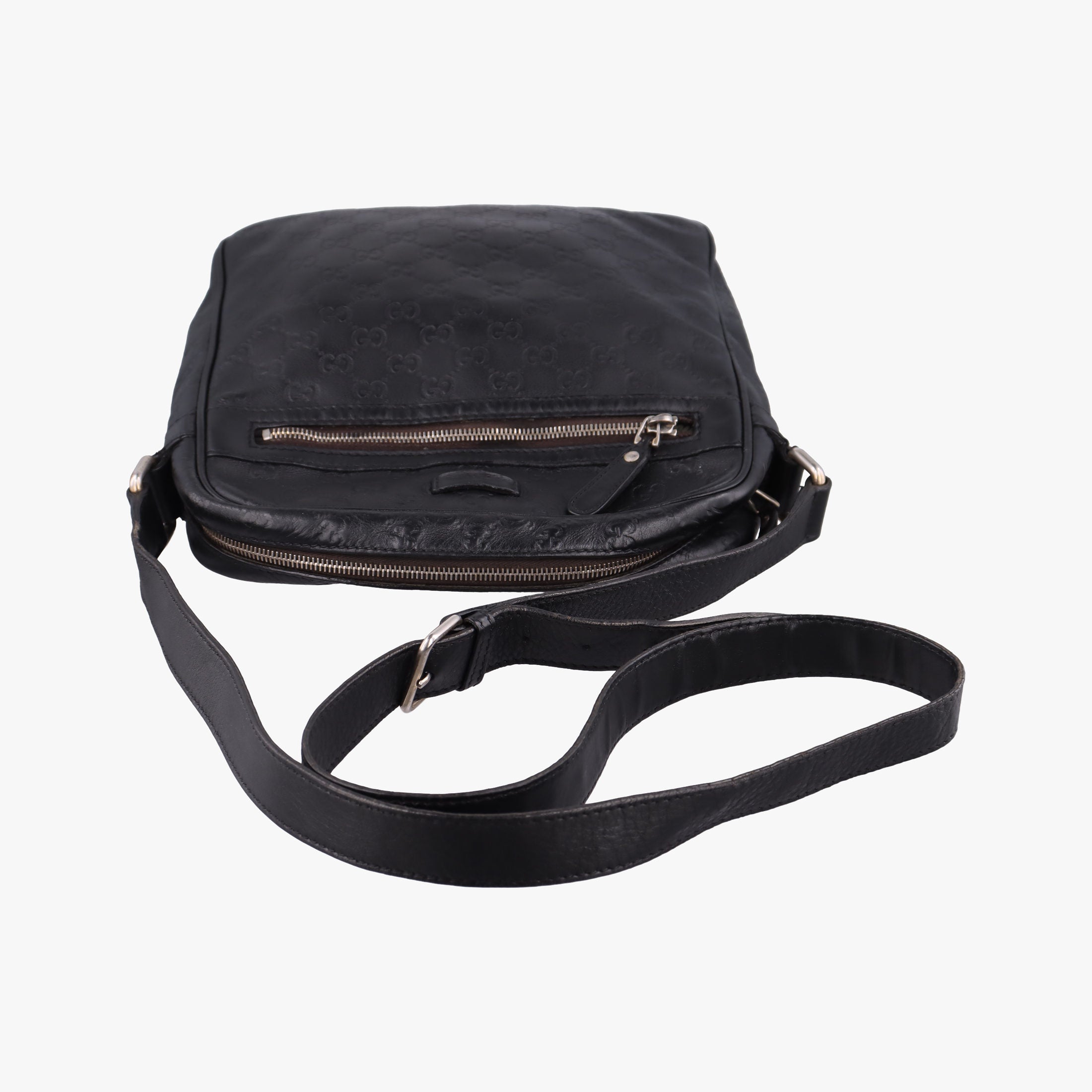 Pre-owned Gucci GG Imprime Messenger Black Leather 201448 shoulderbag | stylenewstar