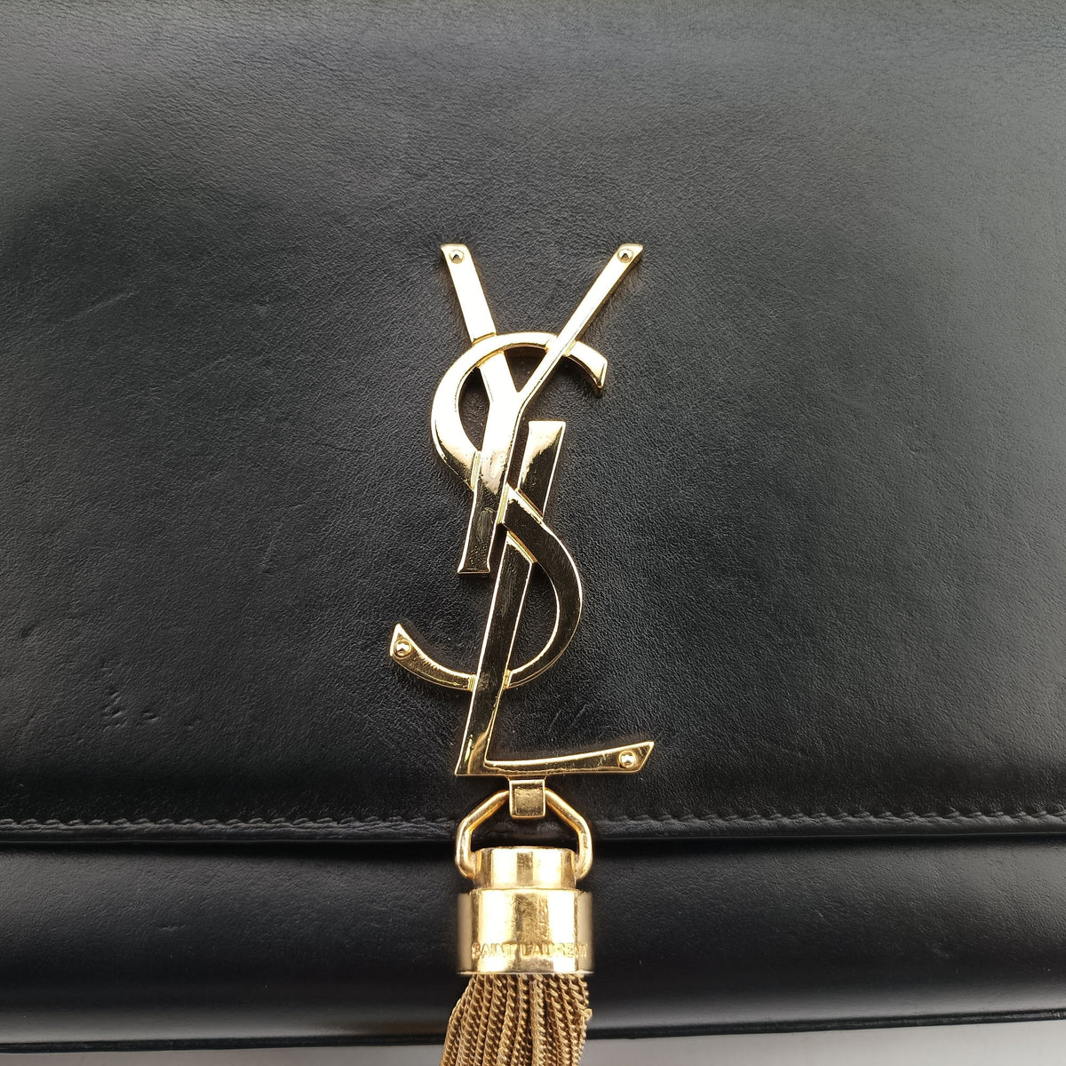 Pre-owned Yves Saint Laurent KATE Black Leather 354119 shoulderbag | stylenewstar
