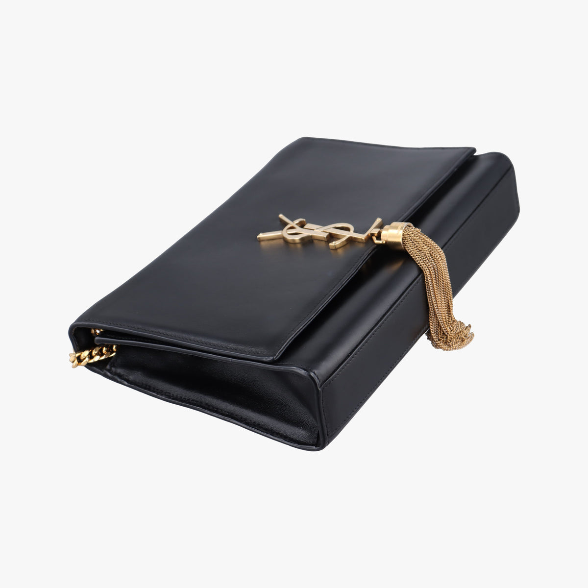 Pre-owned Yves Saint Laurent KATE Black Leather 354119 shoulderbag | stylenewstar