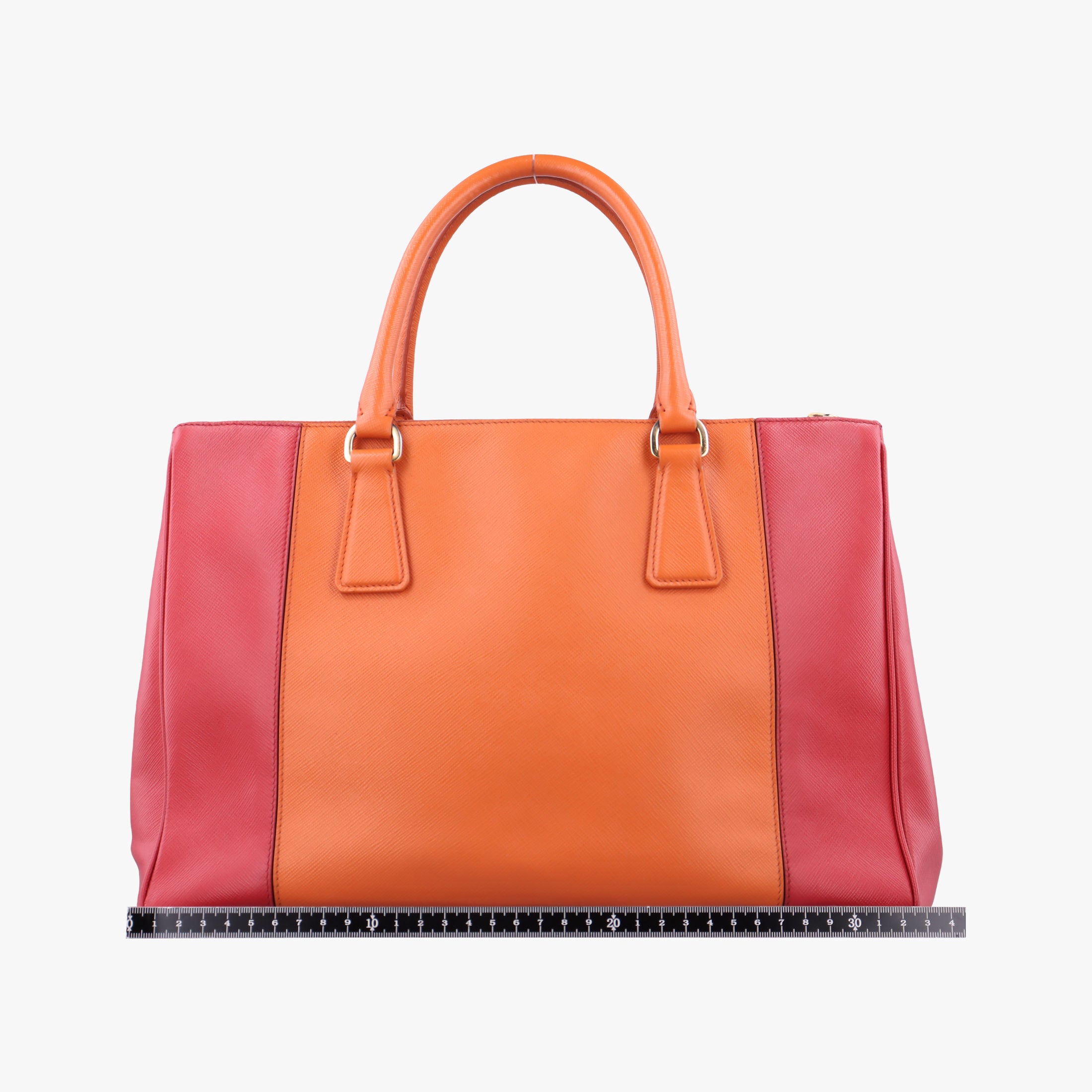 Pre-owned Prada Galleria Orange×red SAFFIANO Leather BN1844 shoulderbag | stylenewstar
