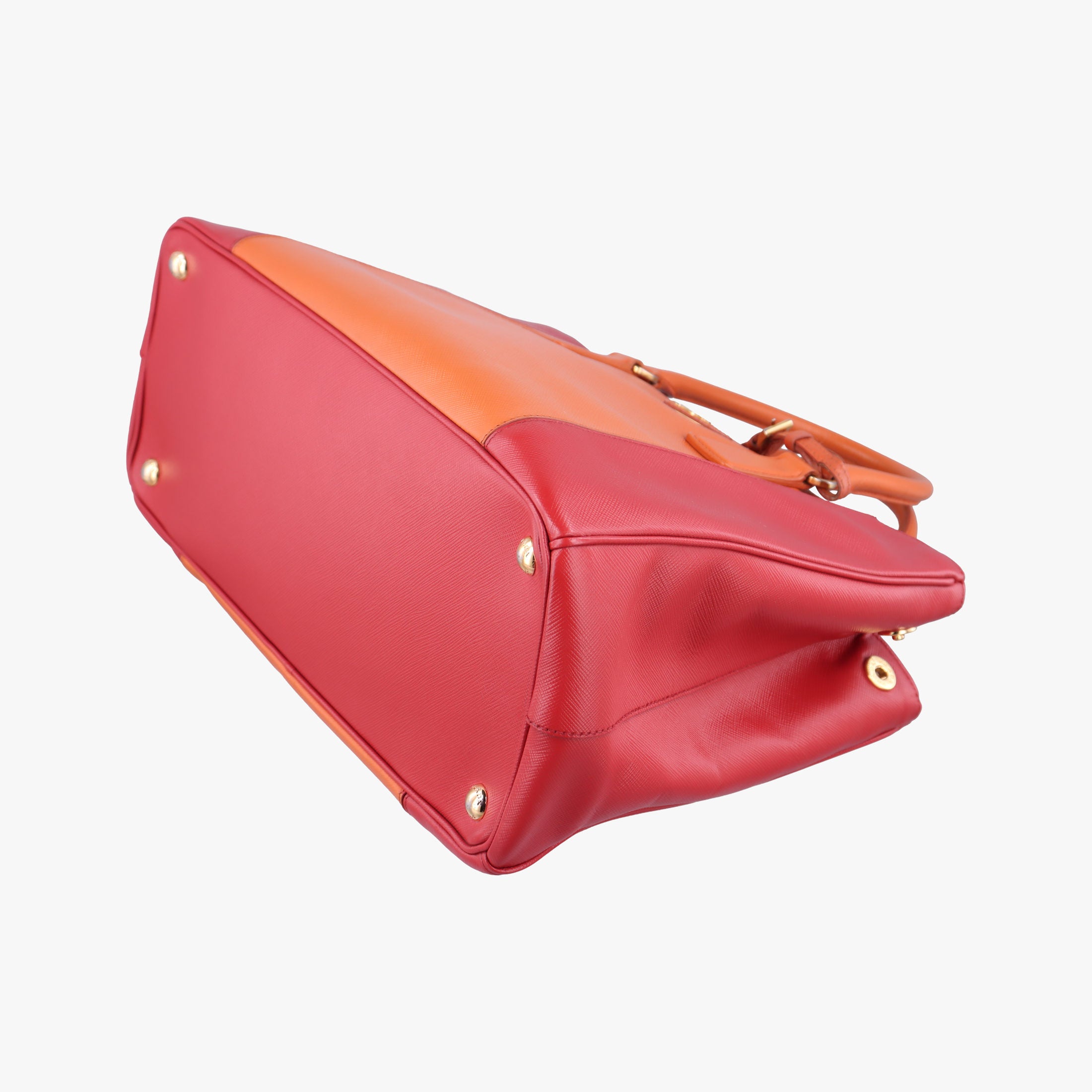Pre-owned Prada Galleria Orange×red SAFFIANO Leather BN1844 shoulderbag | stylenewstar