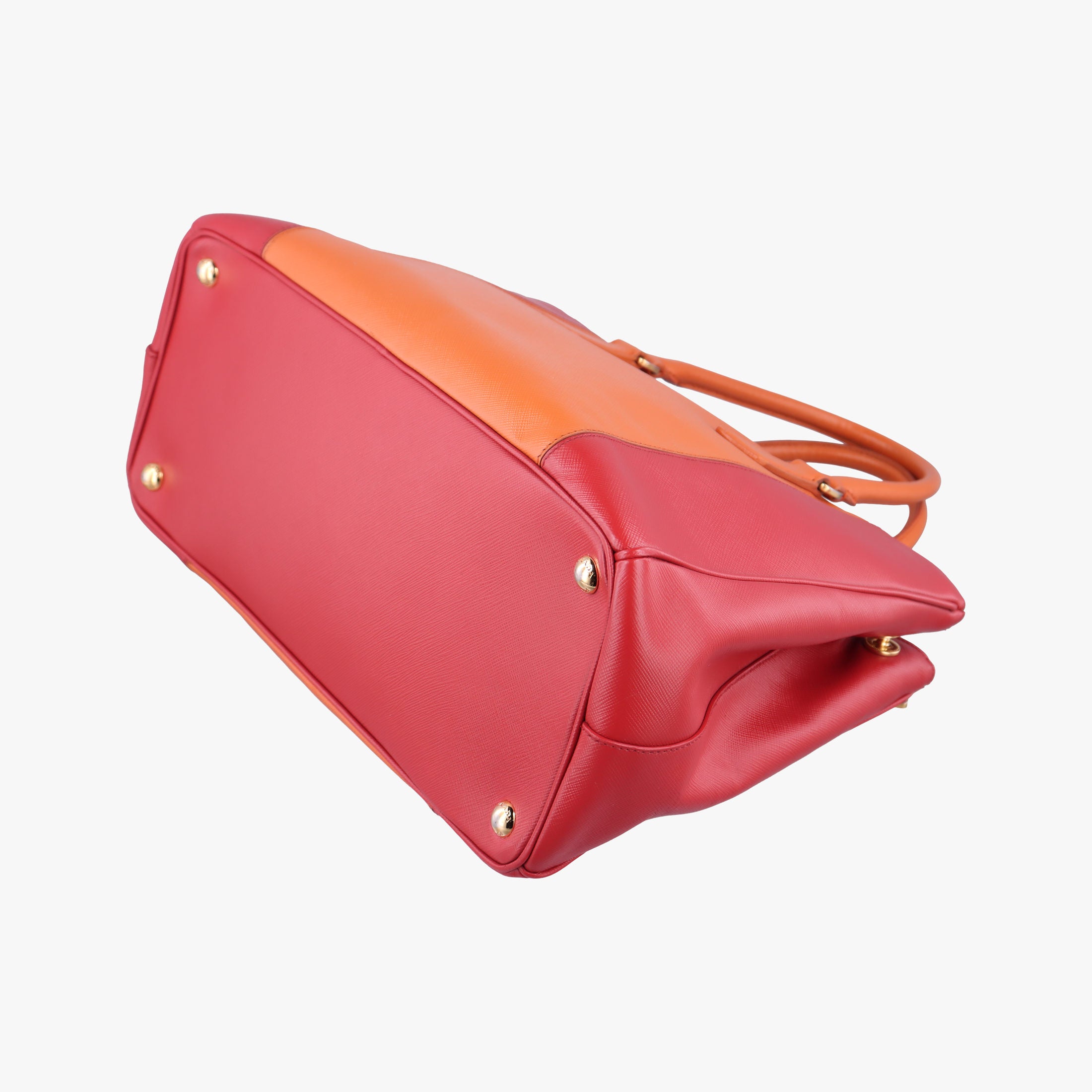 Pre-owned Prada Galleria Orange×red SAFFIANO Leather BN1844 shoulderbag | stylenewstar