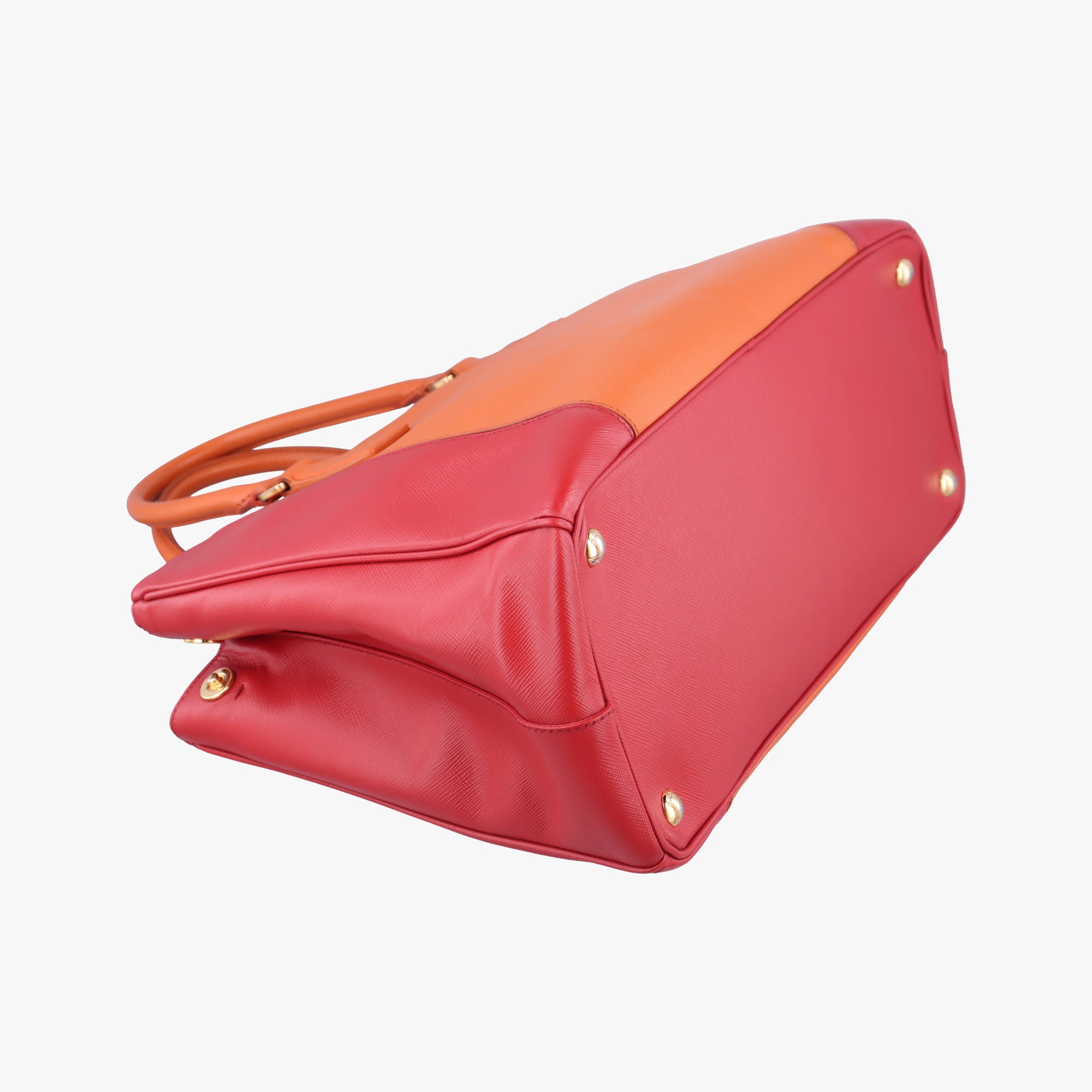 Pre-owned Prada Galleria Orange×red SAFFIANO Leather BN1844 shoulderbag | stylenewstar