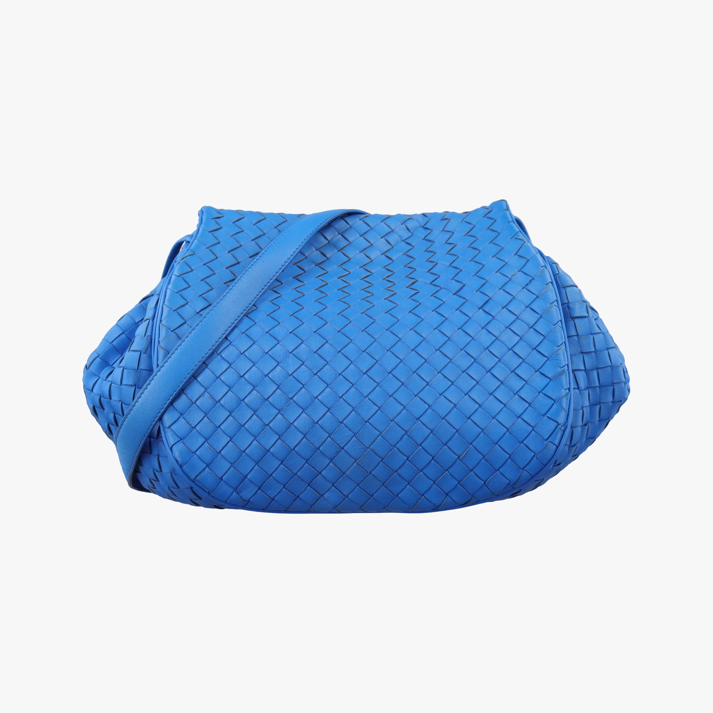 Pre-owned Bottega Veneta Intrecciato Blue lambskin  shoulderbag | stylenewstar