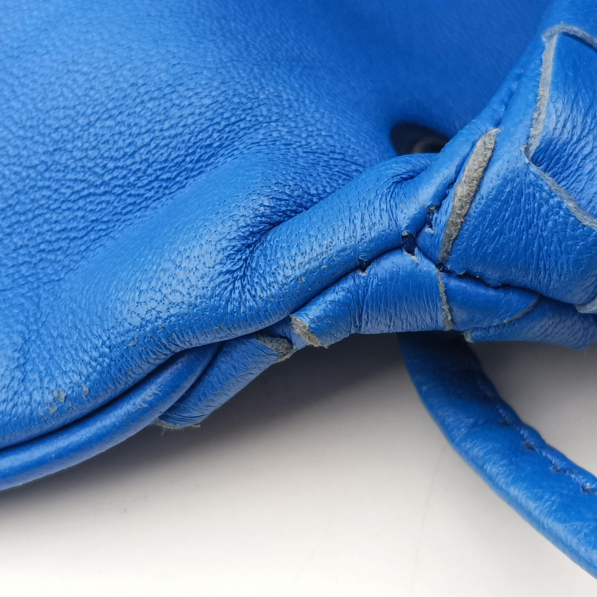 Pre-owned Bottega Veneta Intrecciato Blue lambskin  shoulderbag | stylenewstar