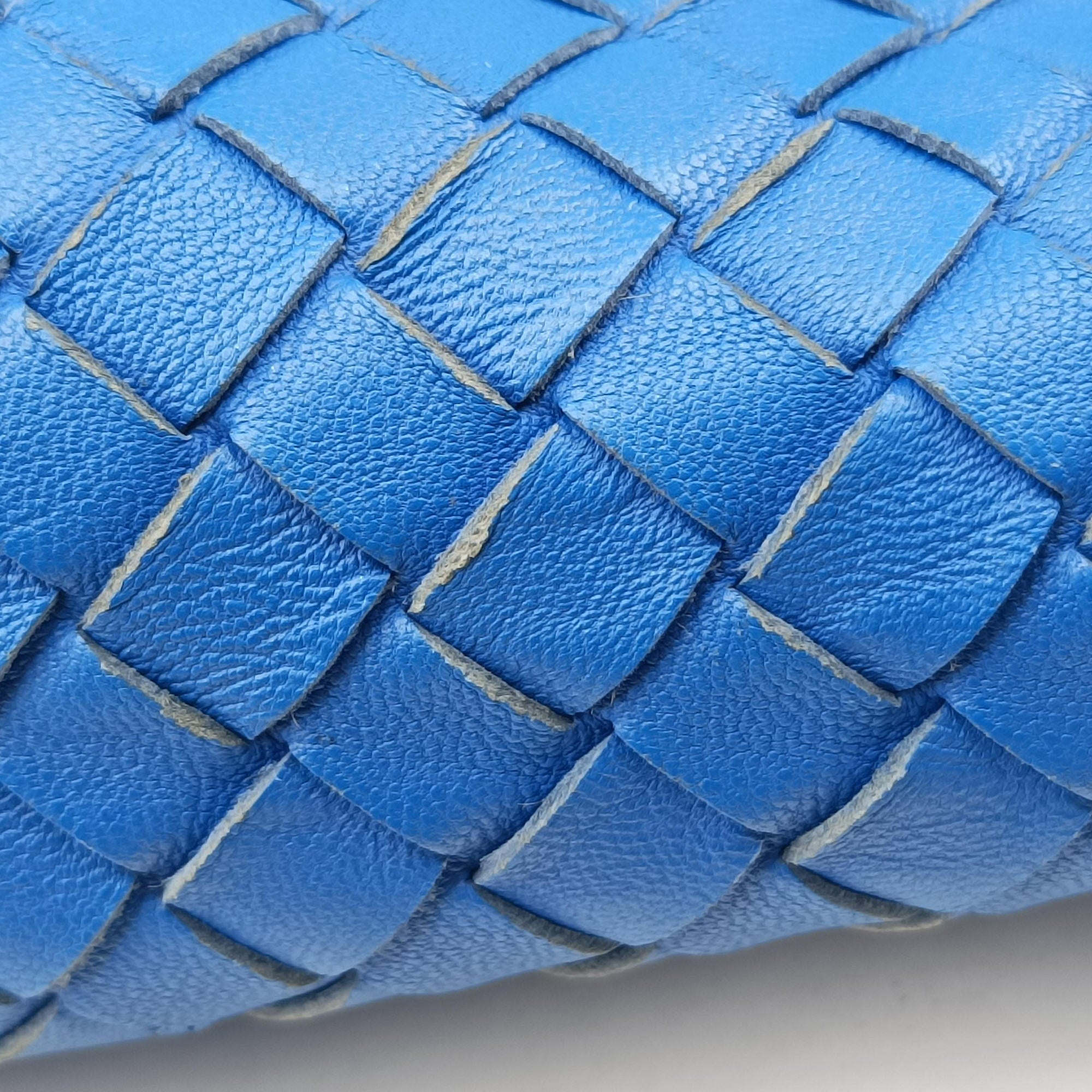 Pre-owned Bottega Veneta Intrecciato Blue lambskin  shoulderbag | stylenewstar