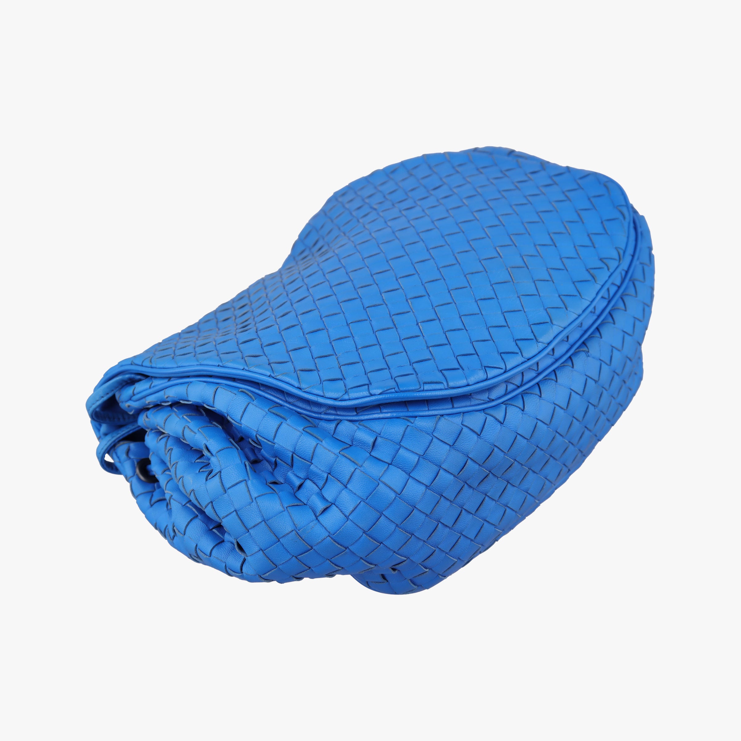 Pre-owned Bottega Veneta Intrecciato Blue lambskin  shoulderbag | stylenewstar