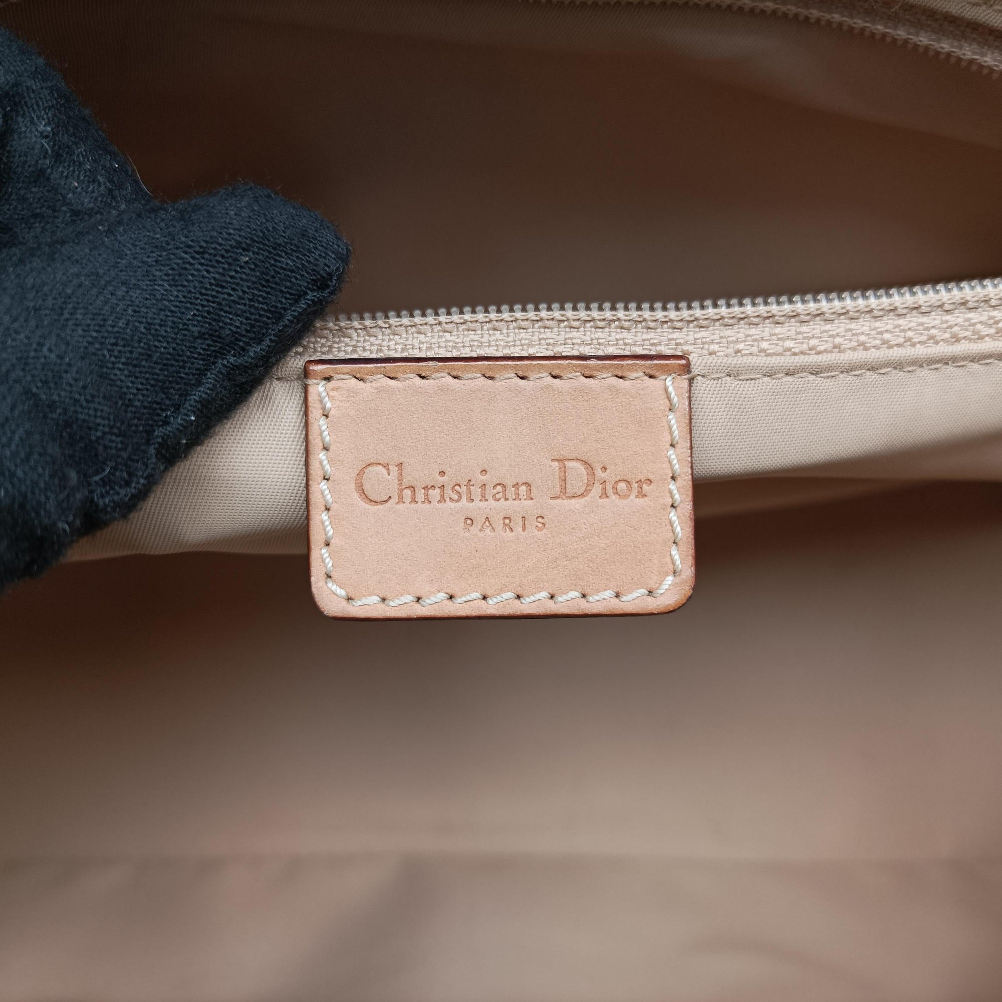 Pre-owned Christian Dior Street Chic Trotter Beige×brown canvas×leather  handbag | stylenewstar