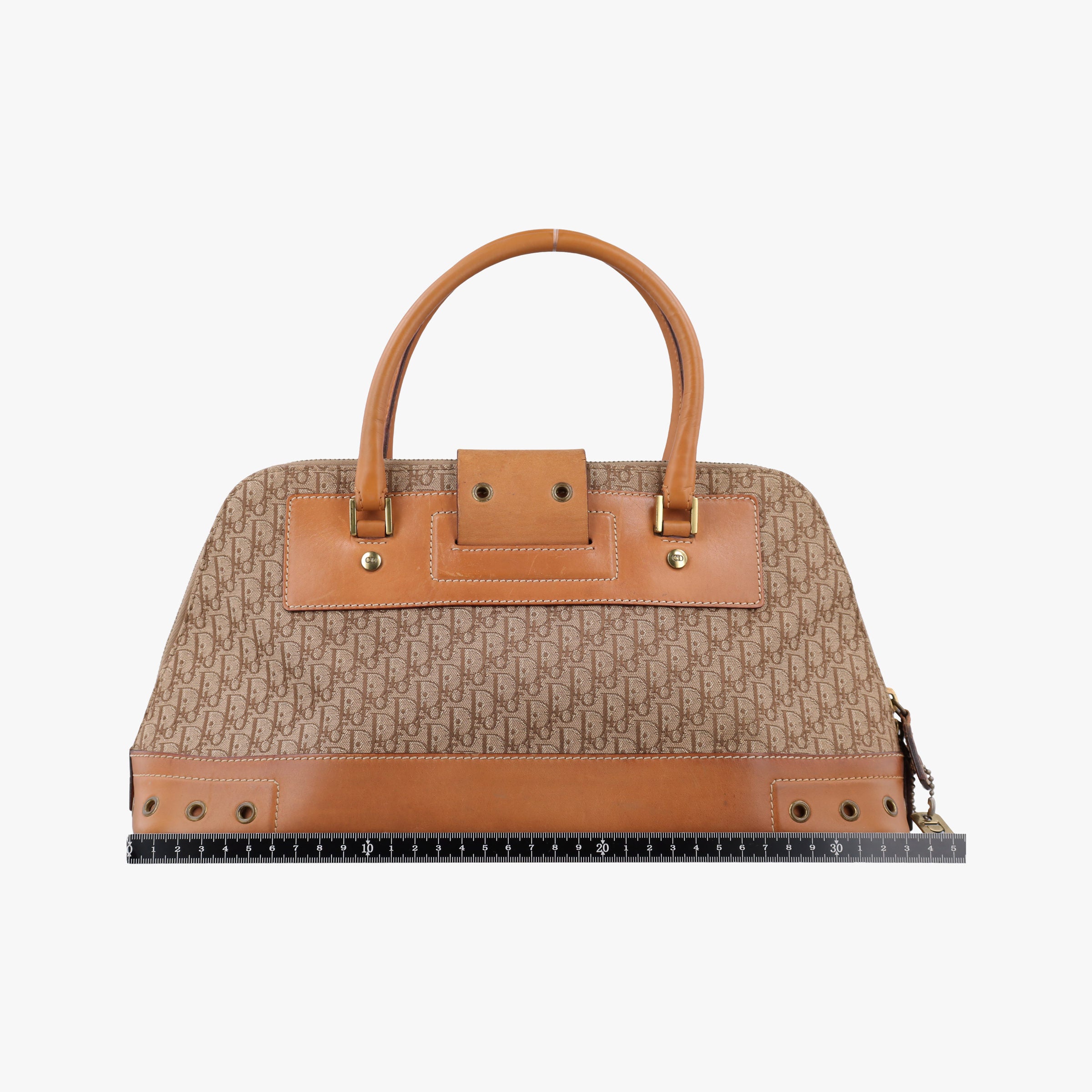 Pre-owned Christian Dior Street Chic Trotter Beige×brown canvas×leather  handbag | stylenewstar
