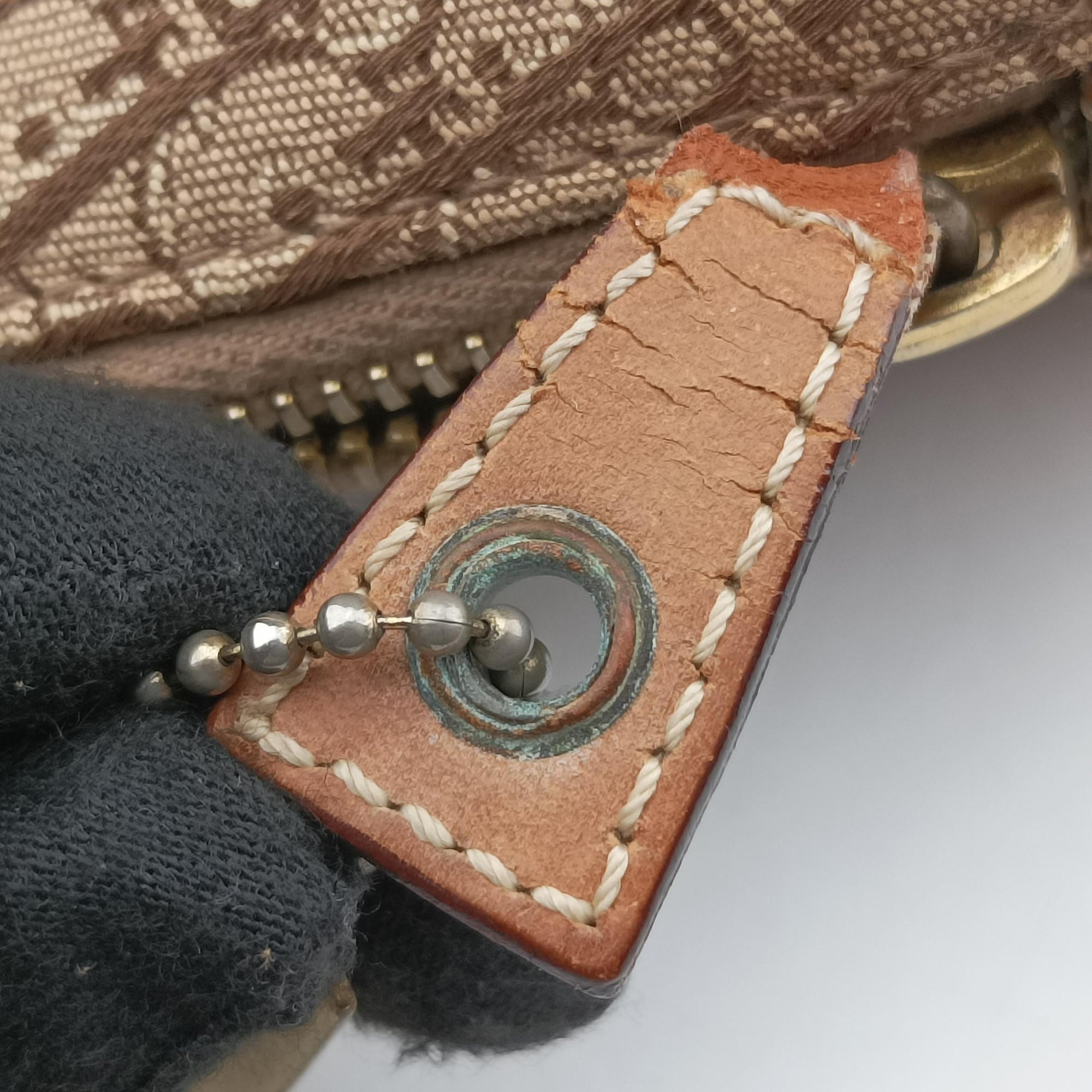 Pre-owned Christian Dior Street Chic Trotter Beige×brown canvas×leather  handbag | stylenewstar