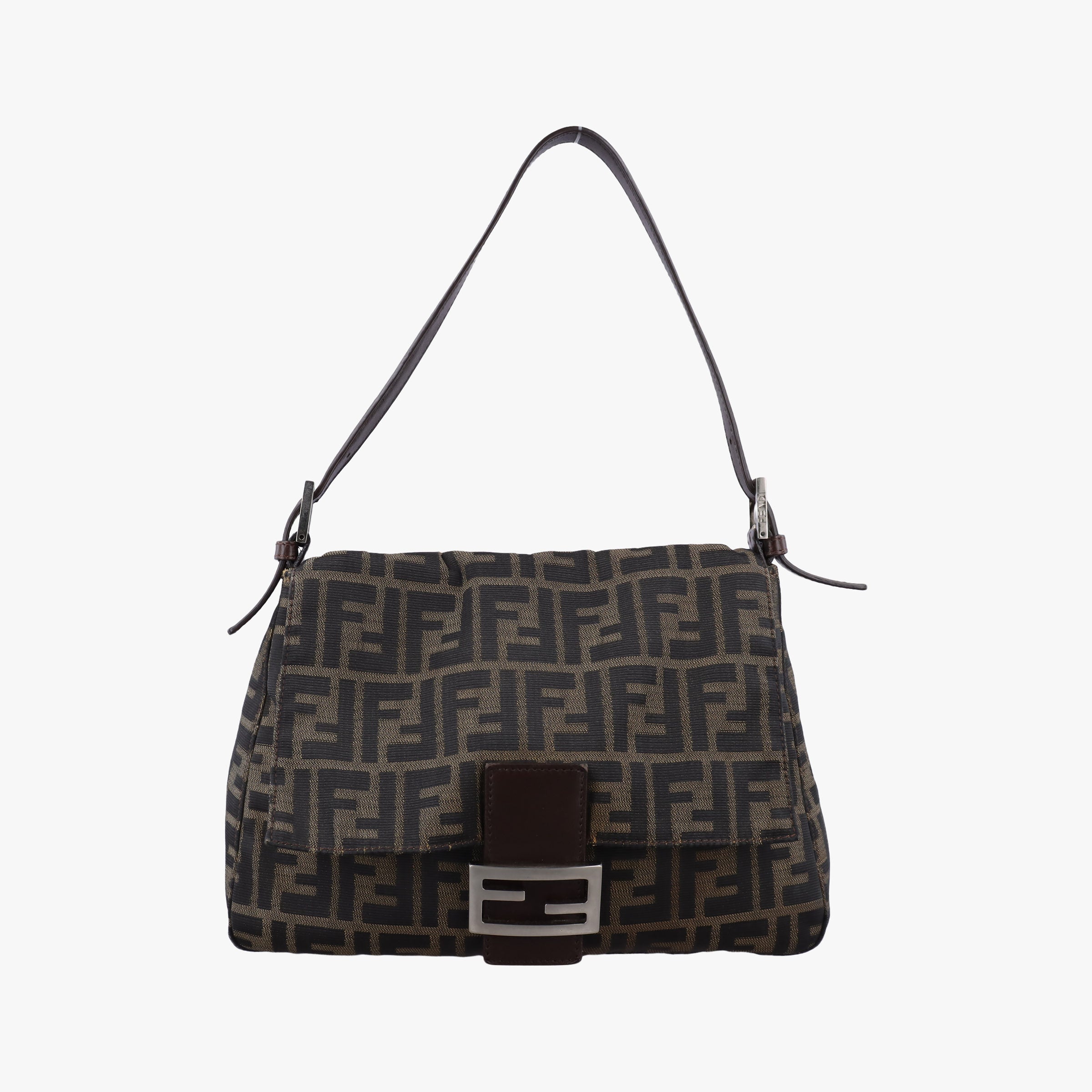Pre-owned Fendi Baguette Zucchino Brown canvas 377526 shoulderbag | stylenewstar