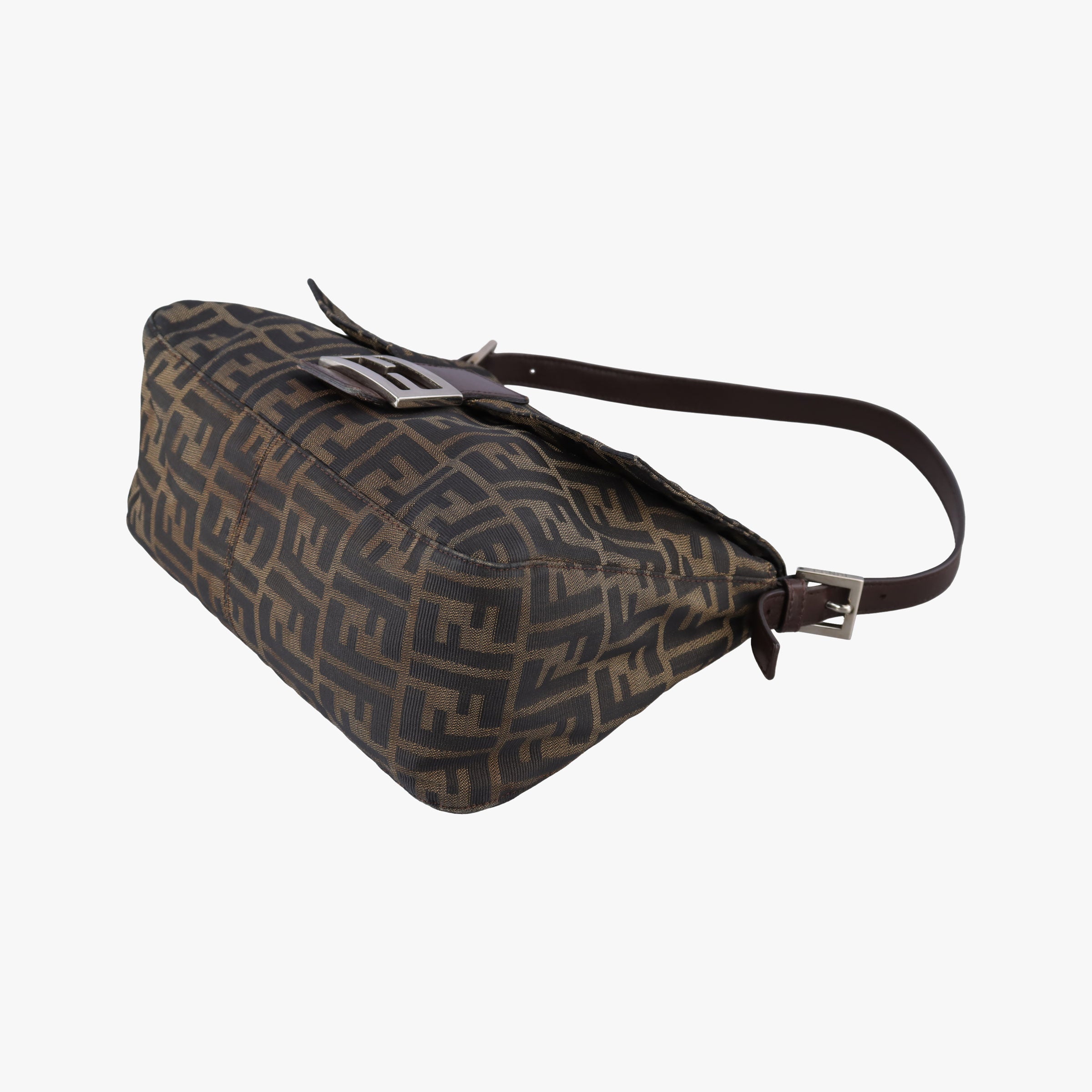 Pre-owned Fendi Baguette Zucchino Brown canvas 377526 shoulderbag | stylenewstar