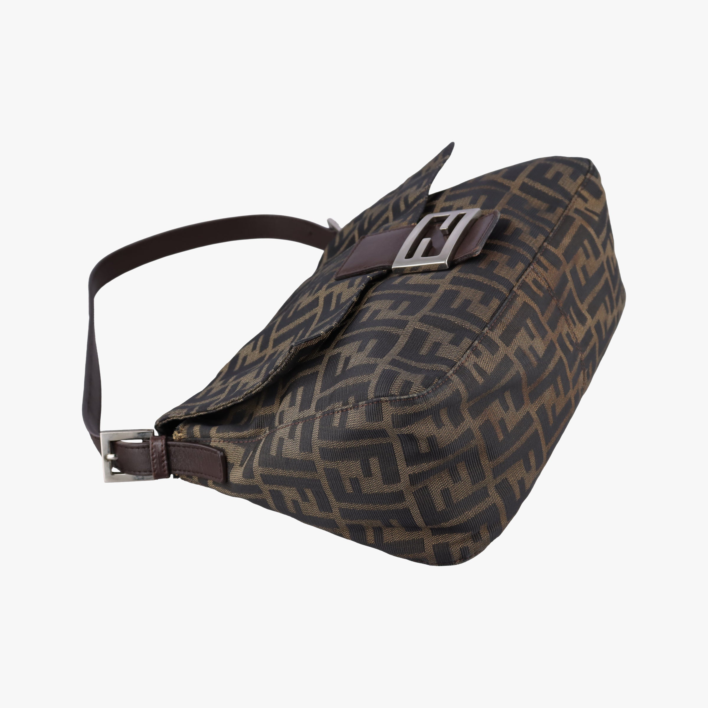 Pre-owned Fendi Baguette Zucchino Brown canvas 377526 shoulderbag | stylenewstar