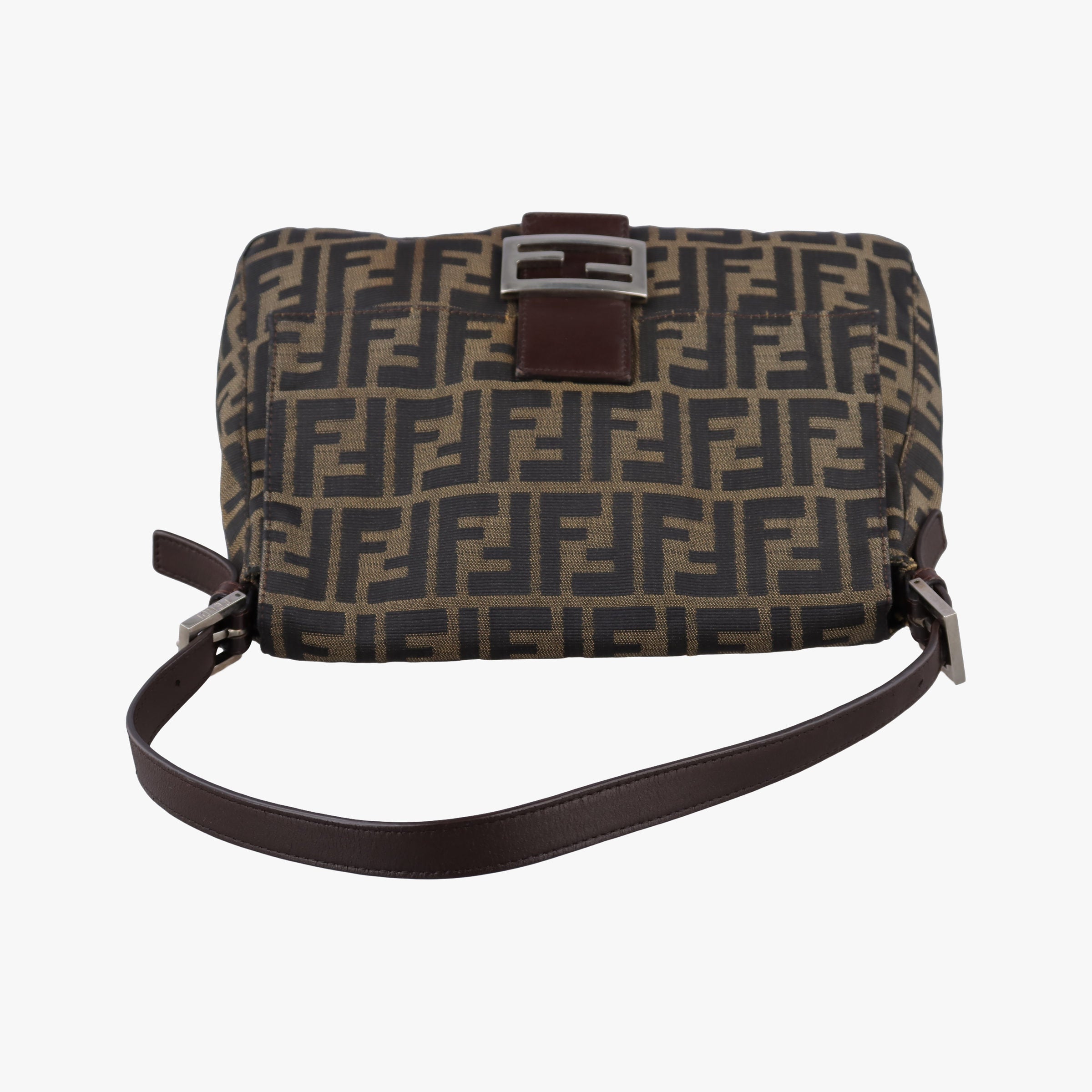 Pre-owned Fendi Baguette Zucchino Brown canvas 377526 shoulderbag | stylenewstar