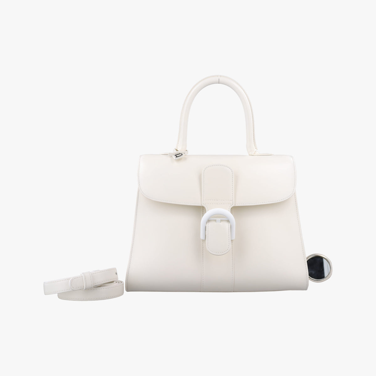 Secondhand Delvaux Brillon MM
 White Leather  shoulderbag | stylenewstar