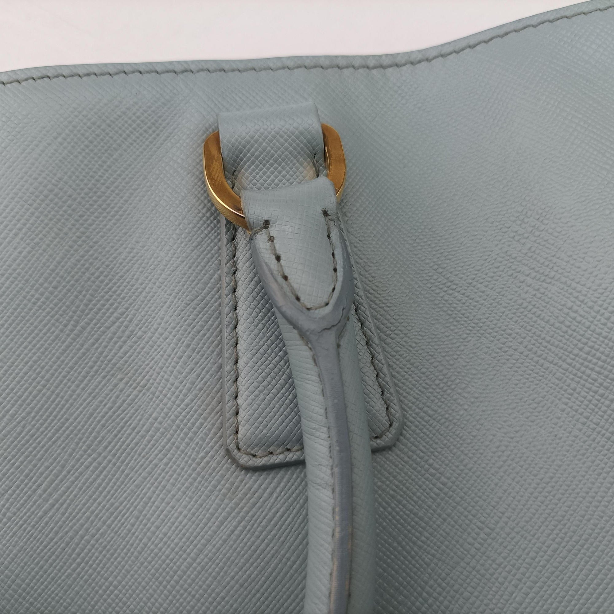 Pre-owned Prada Galleria Blue SAFFIANO Leather BN2274 handbag | stylenewstar