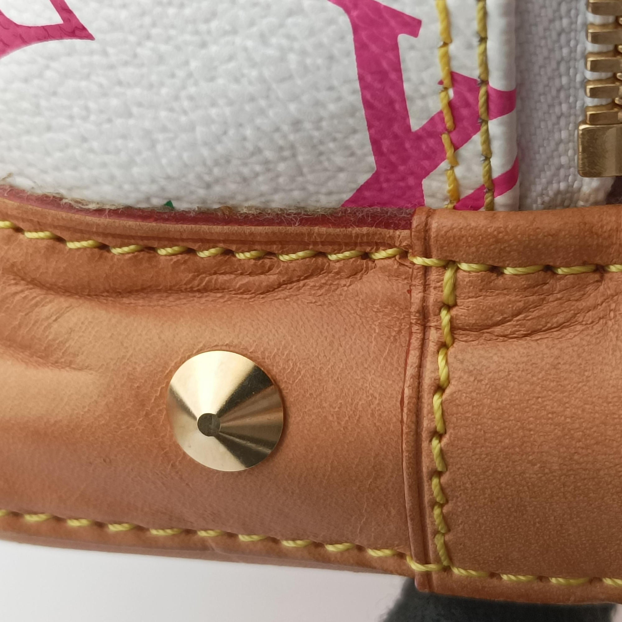 Pre-owned Louis Vuitton Alma GM white Monogram Multicolor M40441 handbag | stylenewstar