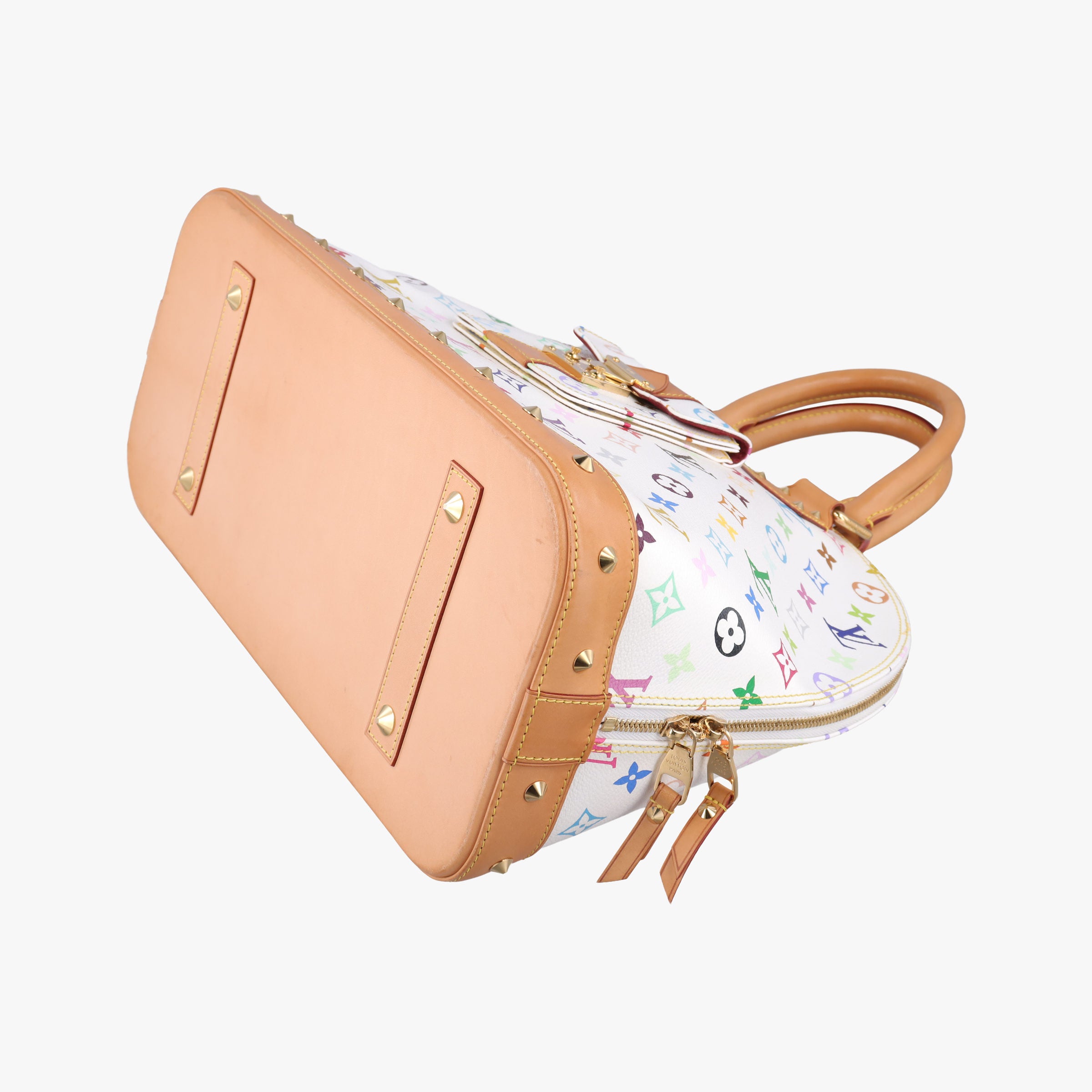 Pre-owned Louis Vuitton Alma GM white Monogram Multicolor M40441 handbag | stylenewstar
