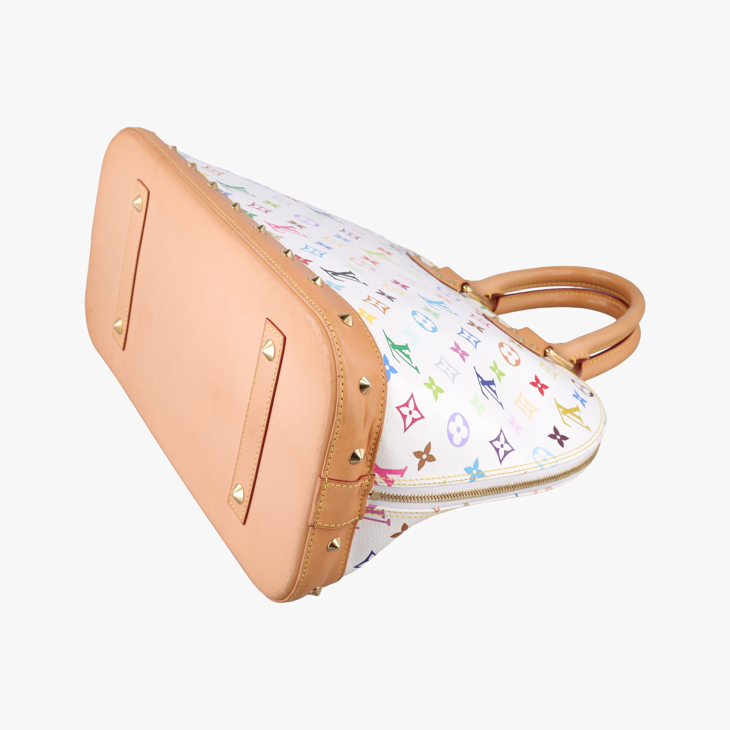 Pre-owned Louis Vuitton Alma GM white Monogram Multicolor M40441 handbag | stylenewstar