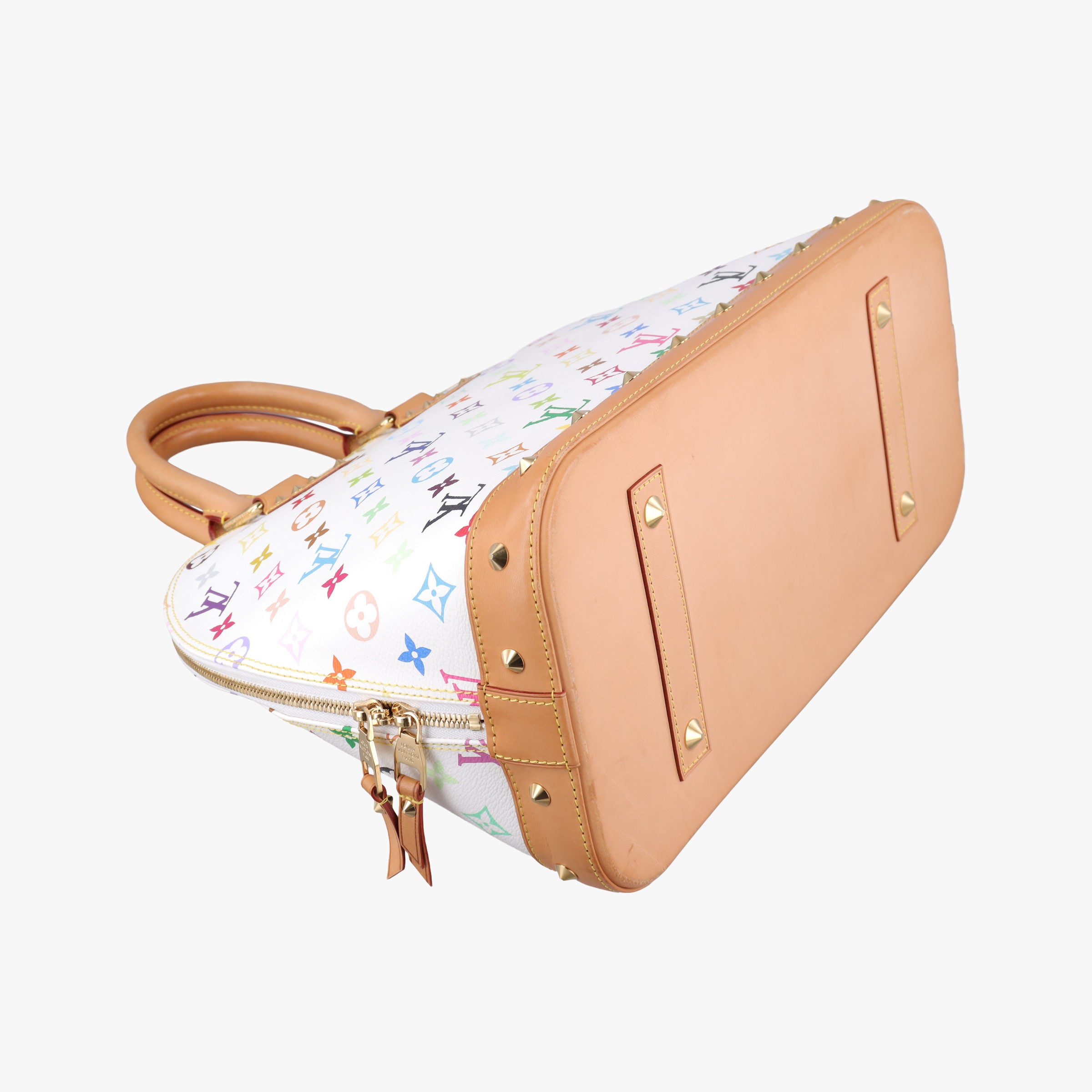 Pre-owned Louis Vuitton Alma GM white Monogram Multicolor M40441 handbag | stylenewstar