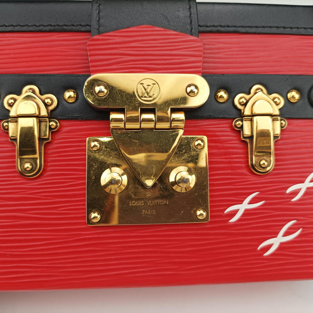 Pre-owned Louis Vuitton PETITE MALLE Noir×COQUELICOT epi×Leather M54651 shoulderbag | stylenewstar