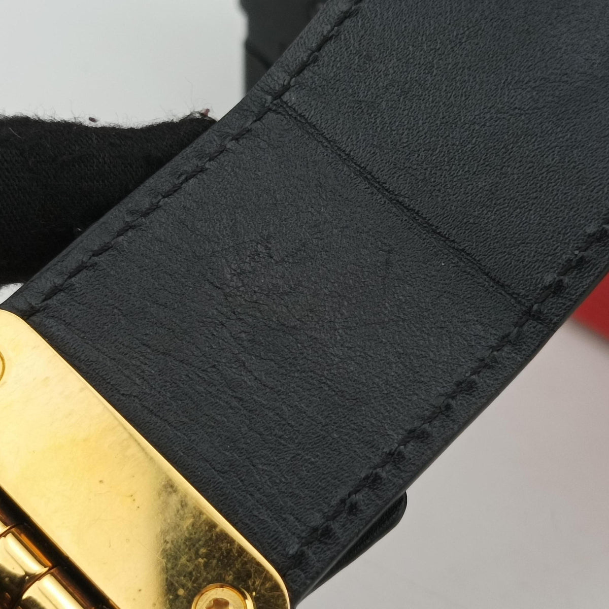 Pre-owned Louis Vuitton PETITE MALLE Noir×COQUELICOT epi×Leather M54651 shoulderbag | stylenewstar