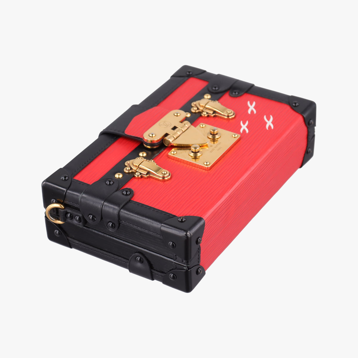 Pre-owned Louis Vuitton PETITE MALLE Noir×COQUELICOT epi×Leather M54651 shoulderbag | stylenewstar