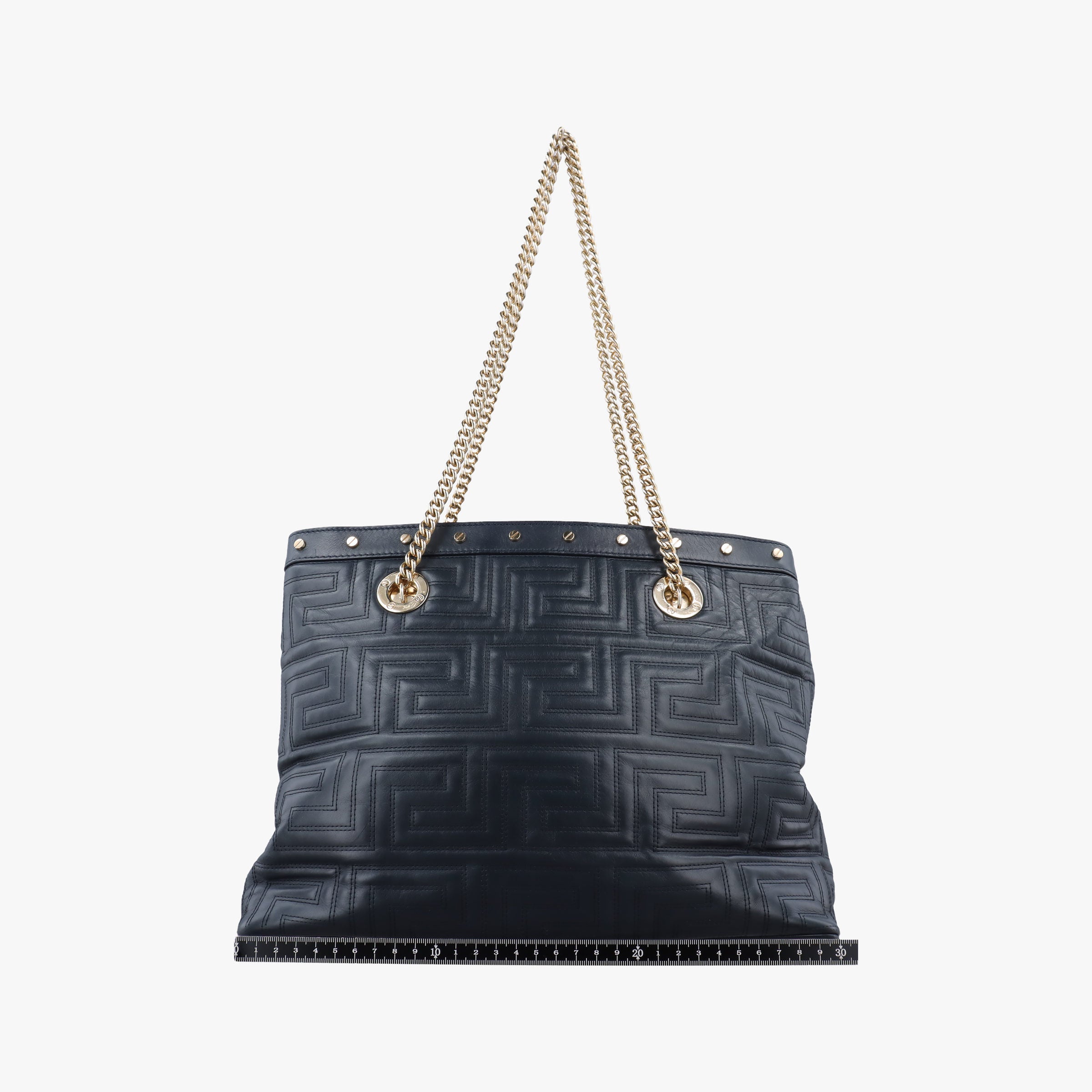 Pre-owned VERSACE Medusa quilted Navy Leather  handbag | stylenewstar