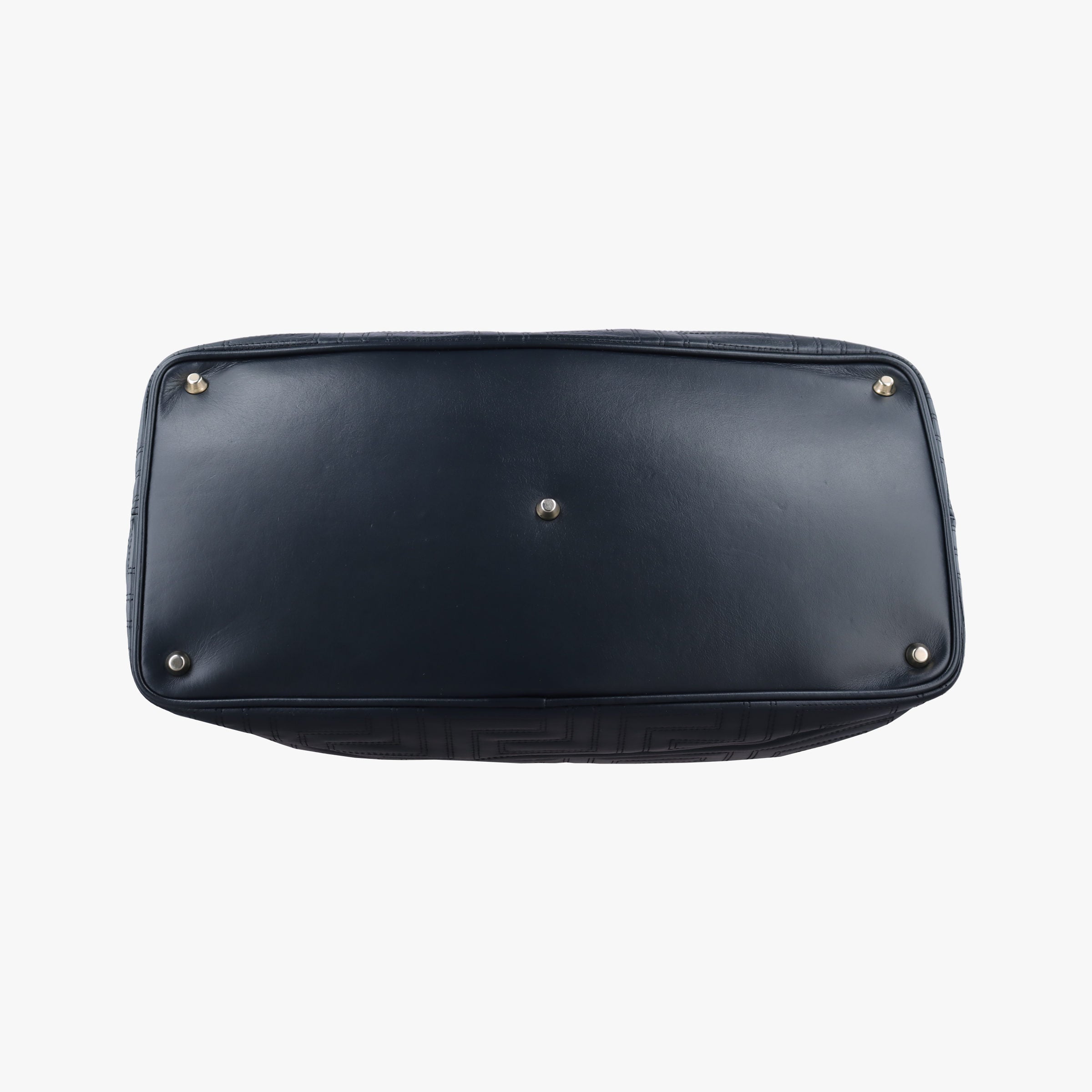 Pre-owned VERSACE Medusa quilted Navy Leather  handbag | stylenewstar