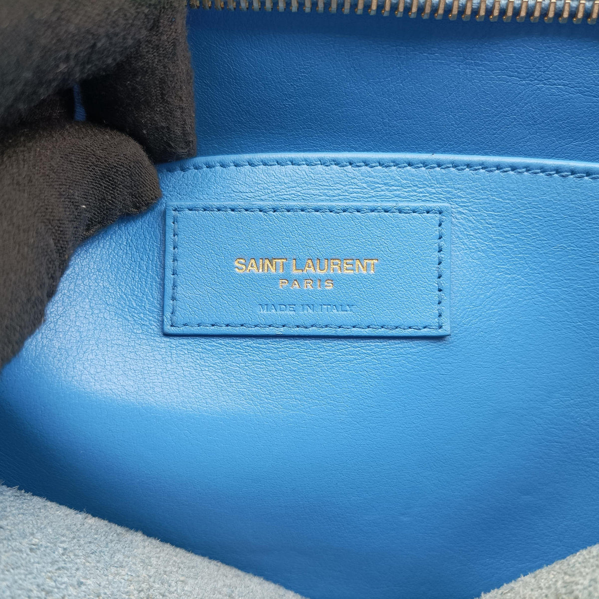 Secondhand Yves Saint Laurent BABY CABAS Blue Leather 400914 shoulderbag | stylenewstar