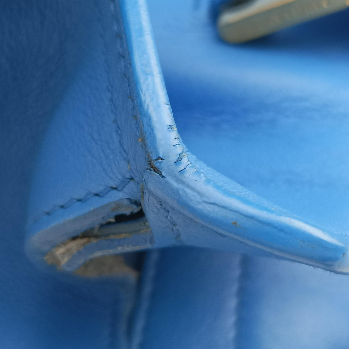 Secondhand Yves Saint Laurent BABY CABAS Blue Leather 400914 shoulderbag | stylenewstar